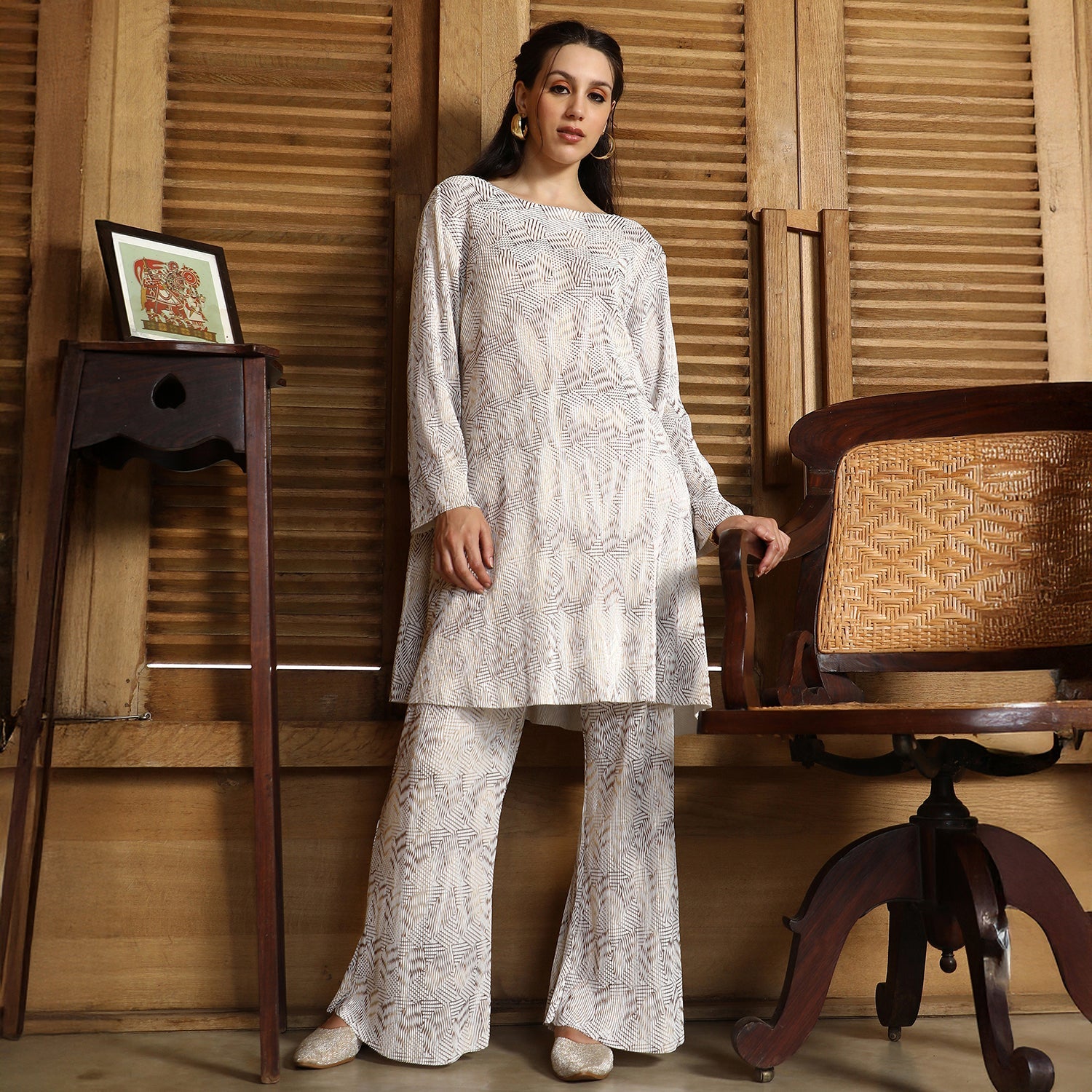 Kaleidoscopic Pleated Kurta Set