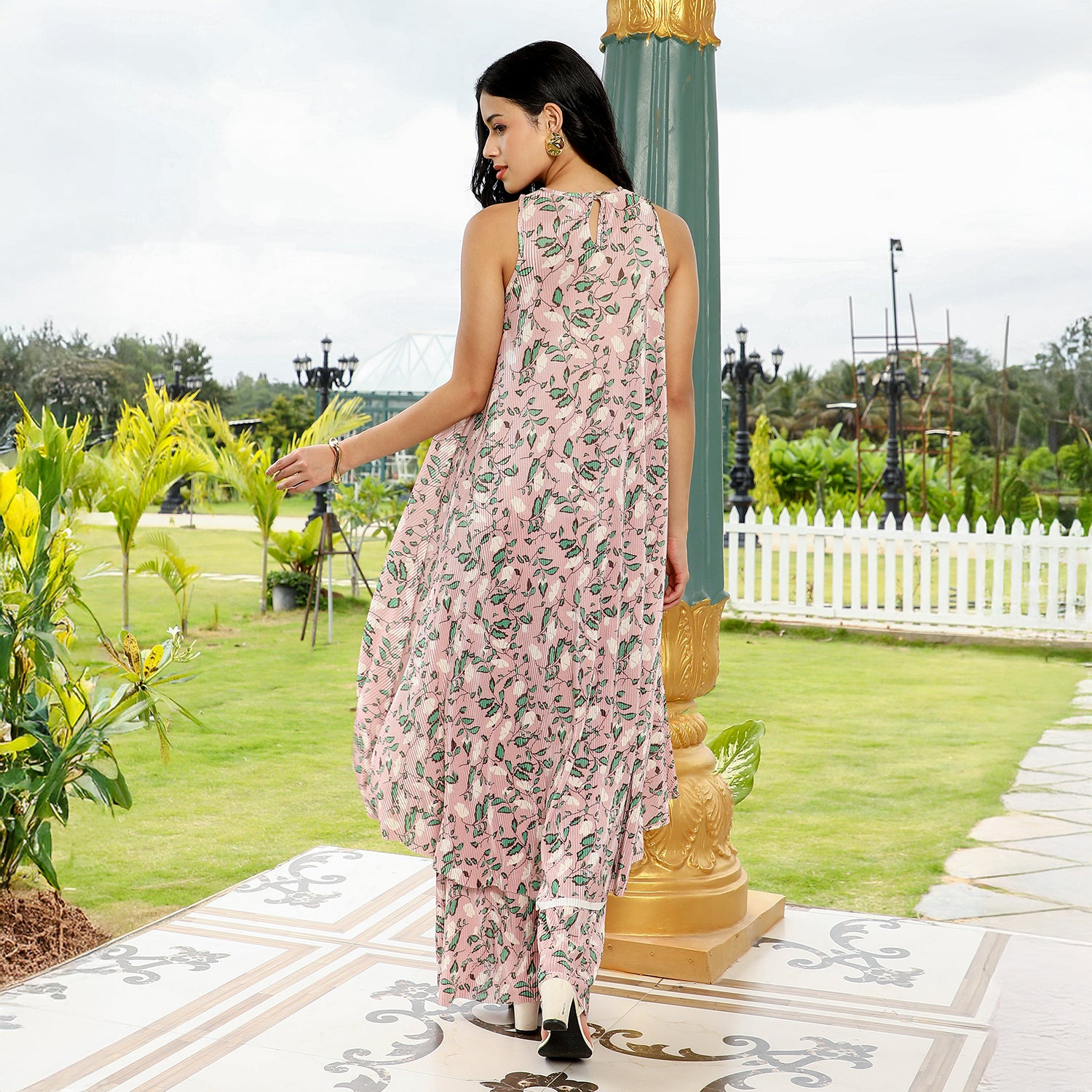 Botanic Pleated-Halter Kurta Set