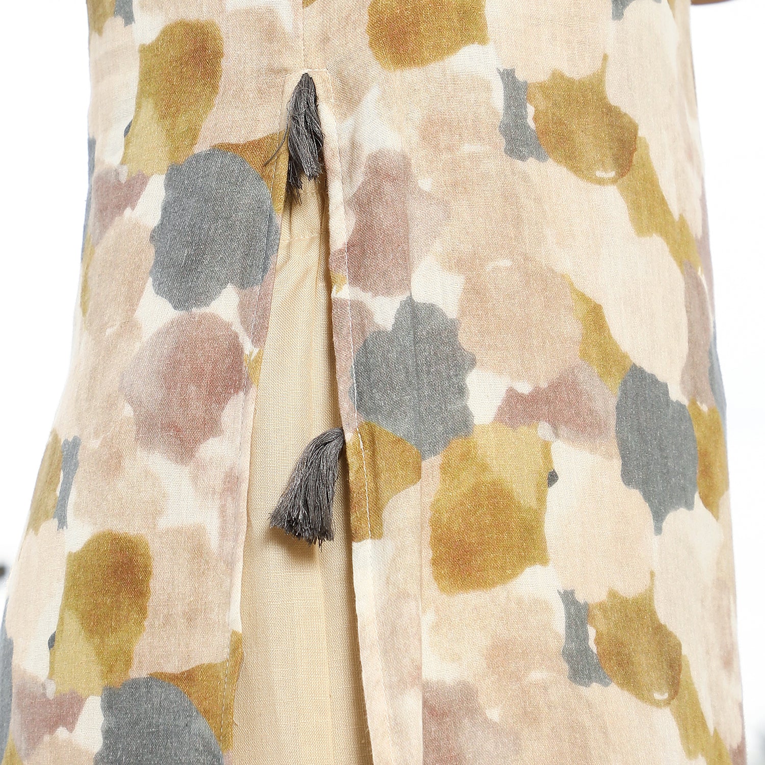 Blob-Imprint Tassel Kurta Set