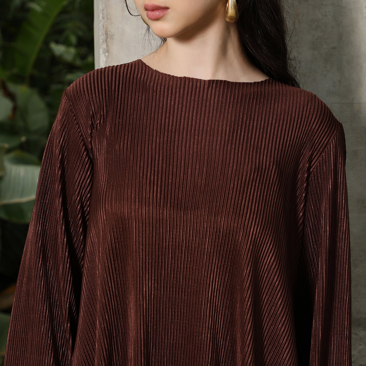 Solid Pleated Kurta Set