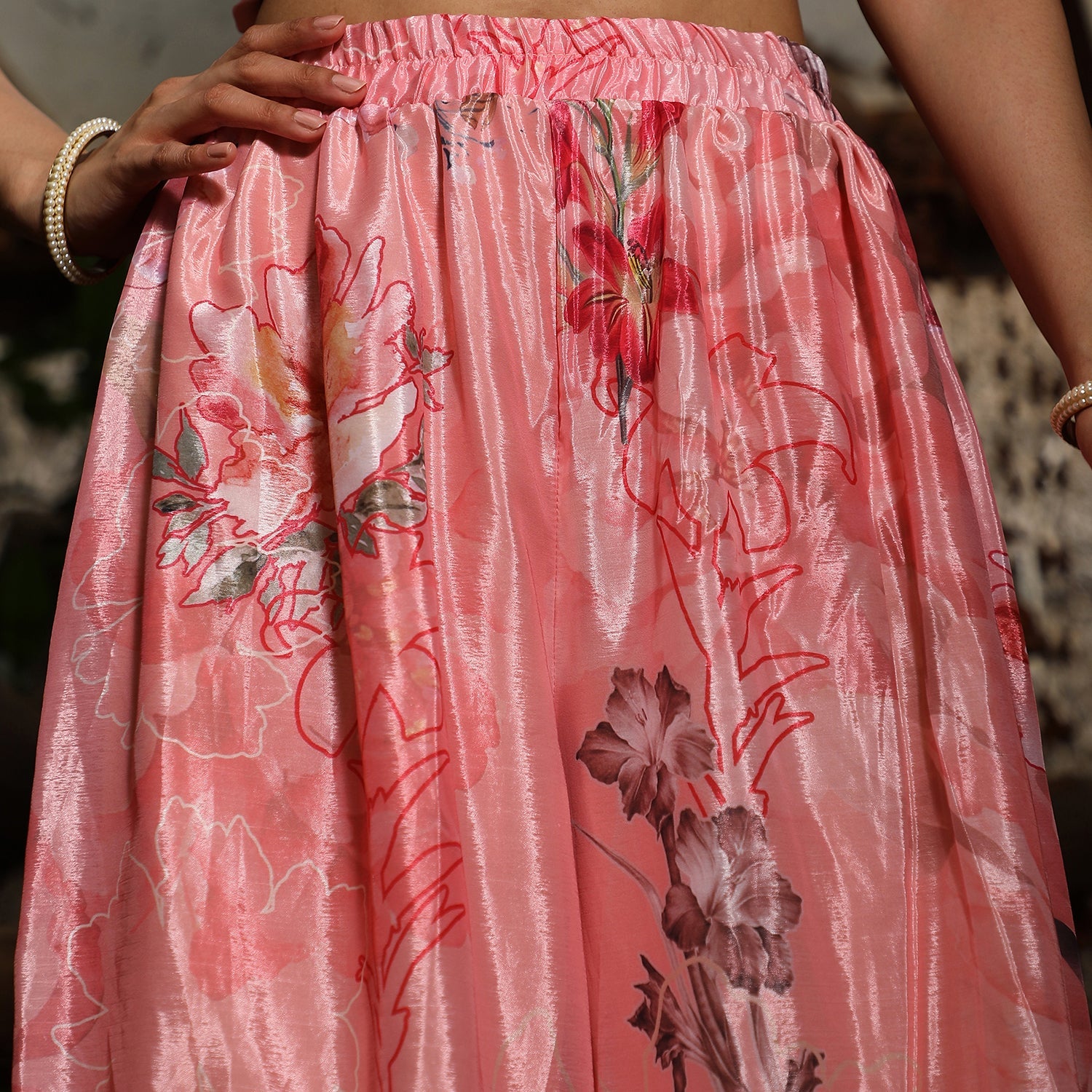 Botanical Kurti And Sharara Set