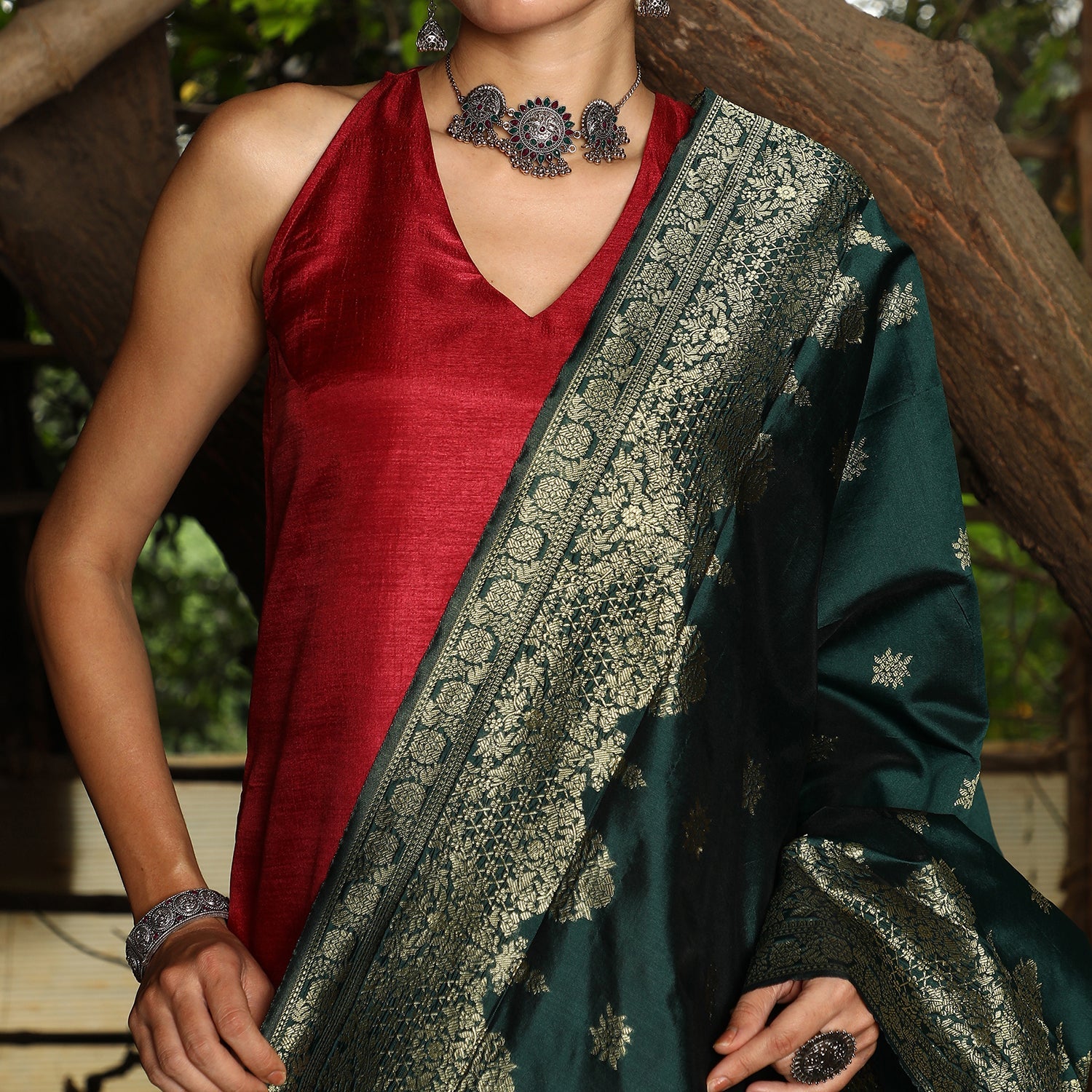 Contrast Lustre Kurta Set