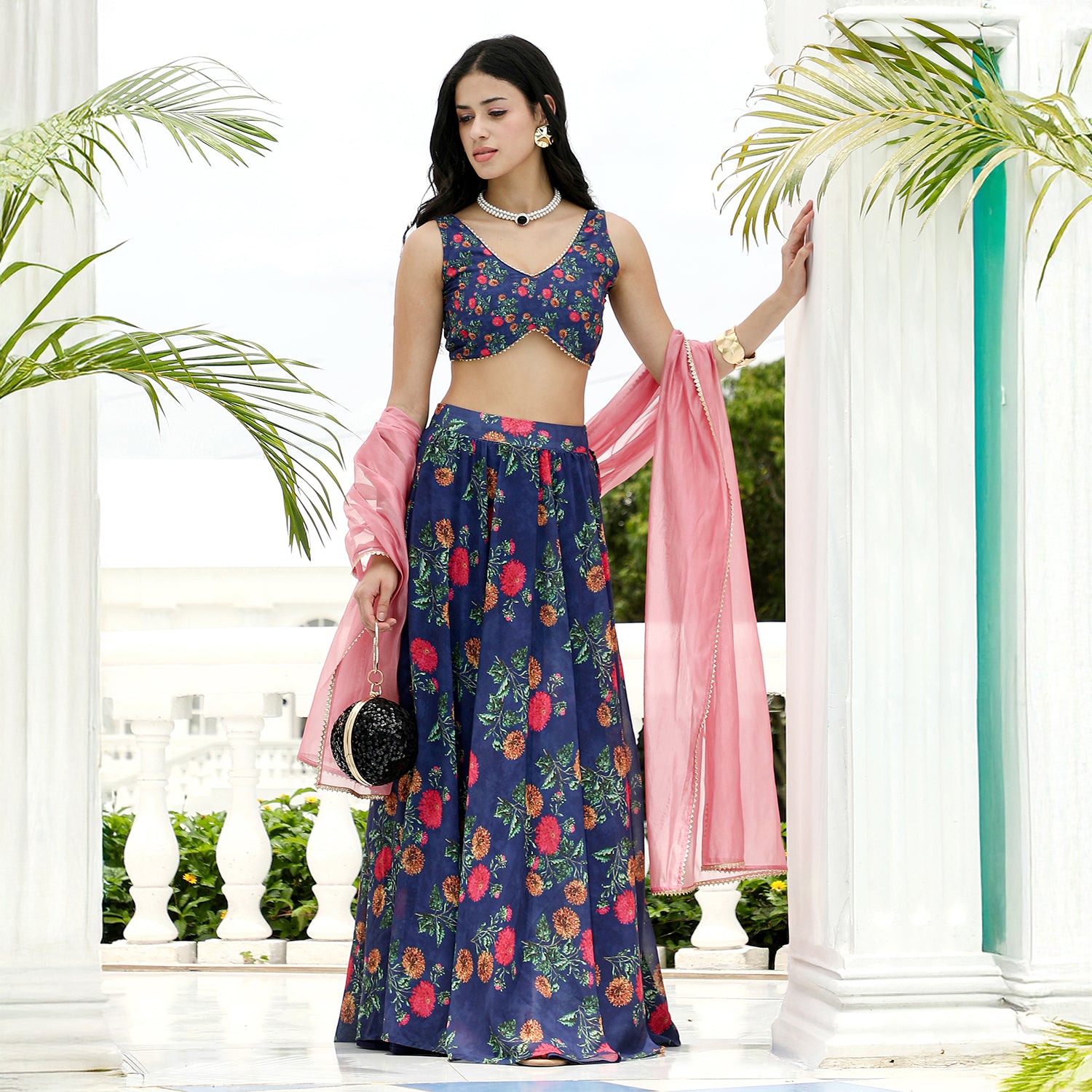 Bloom-Imprint Lehenga Co-Ord Set