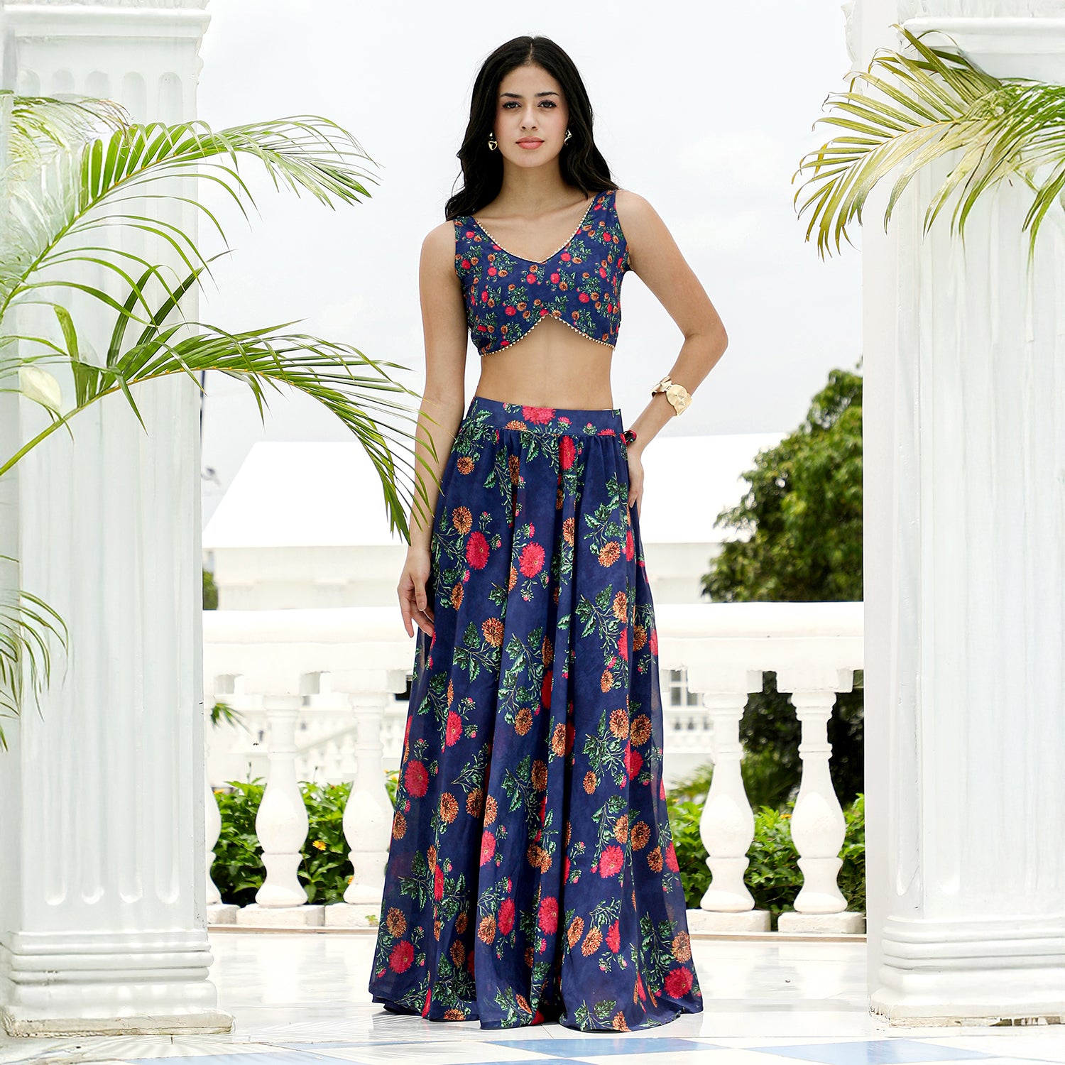 Bloom-Imprint Lehenga Co-Ord Set