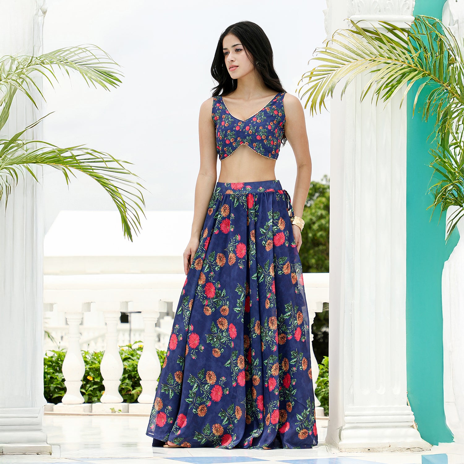 Bloom-Imprint Lehenga Co-Ord Set