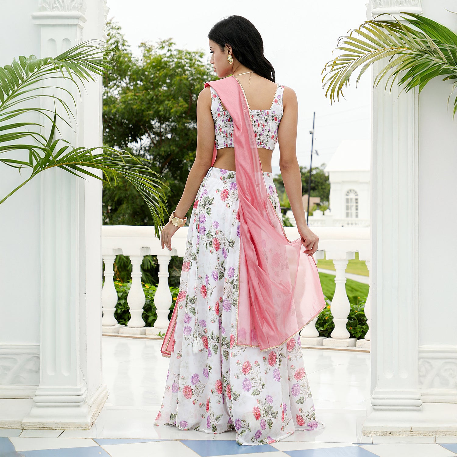 Bloom-Imprint Lehenga Co-Ord Set