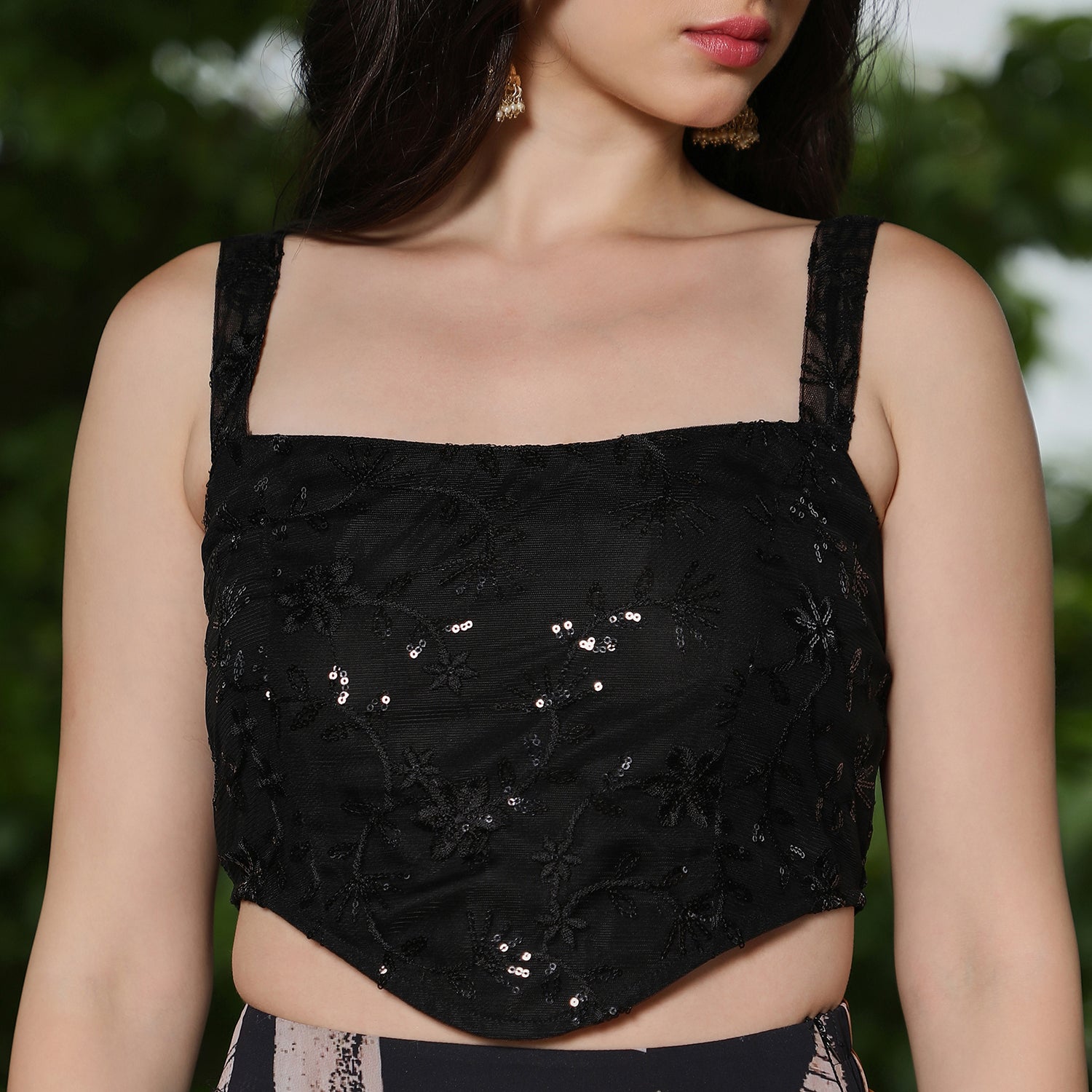 Abstract-Imprint Corset Co-ord Set