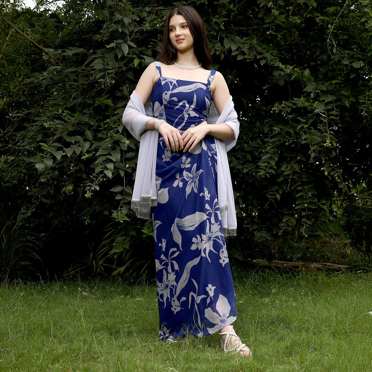 Flora-Imprint Corset Co-ord Set