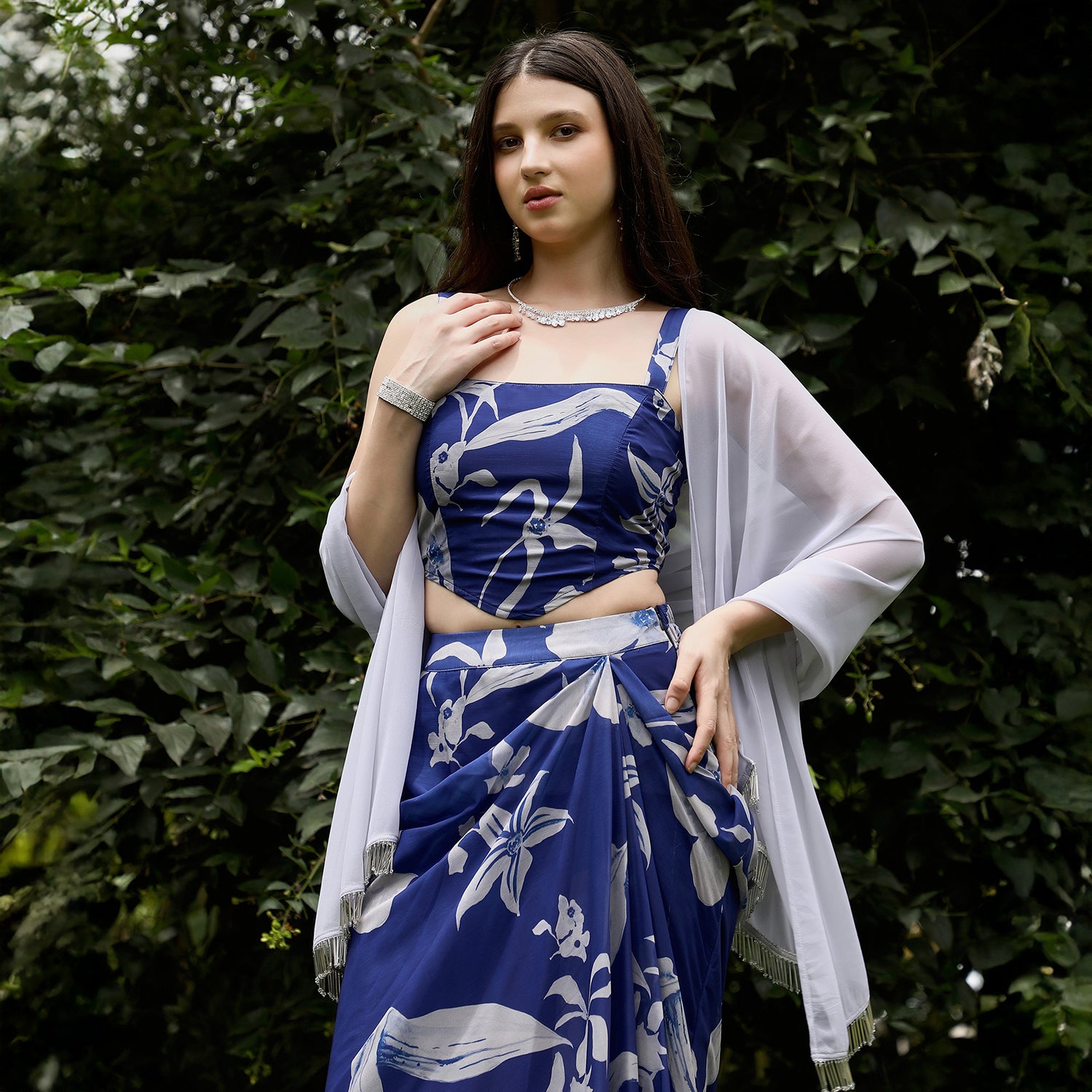 Flora-Imprint Corset Co-ord Set