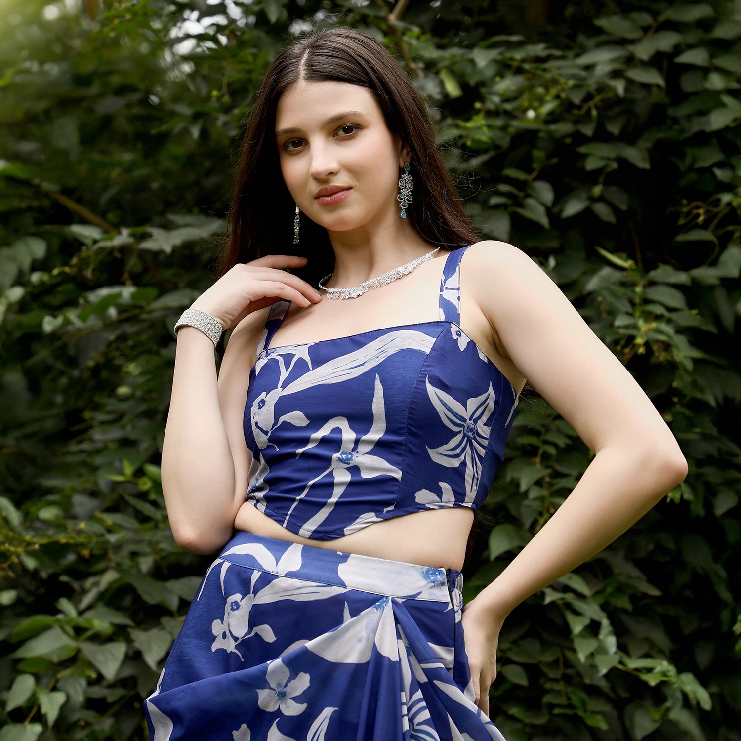 Flora-Imprint Corset Co-ord Set