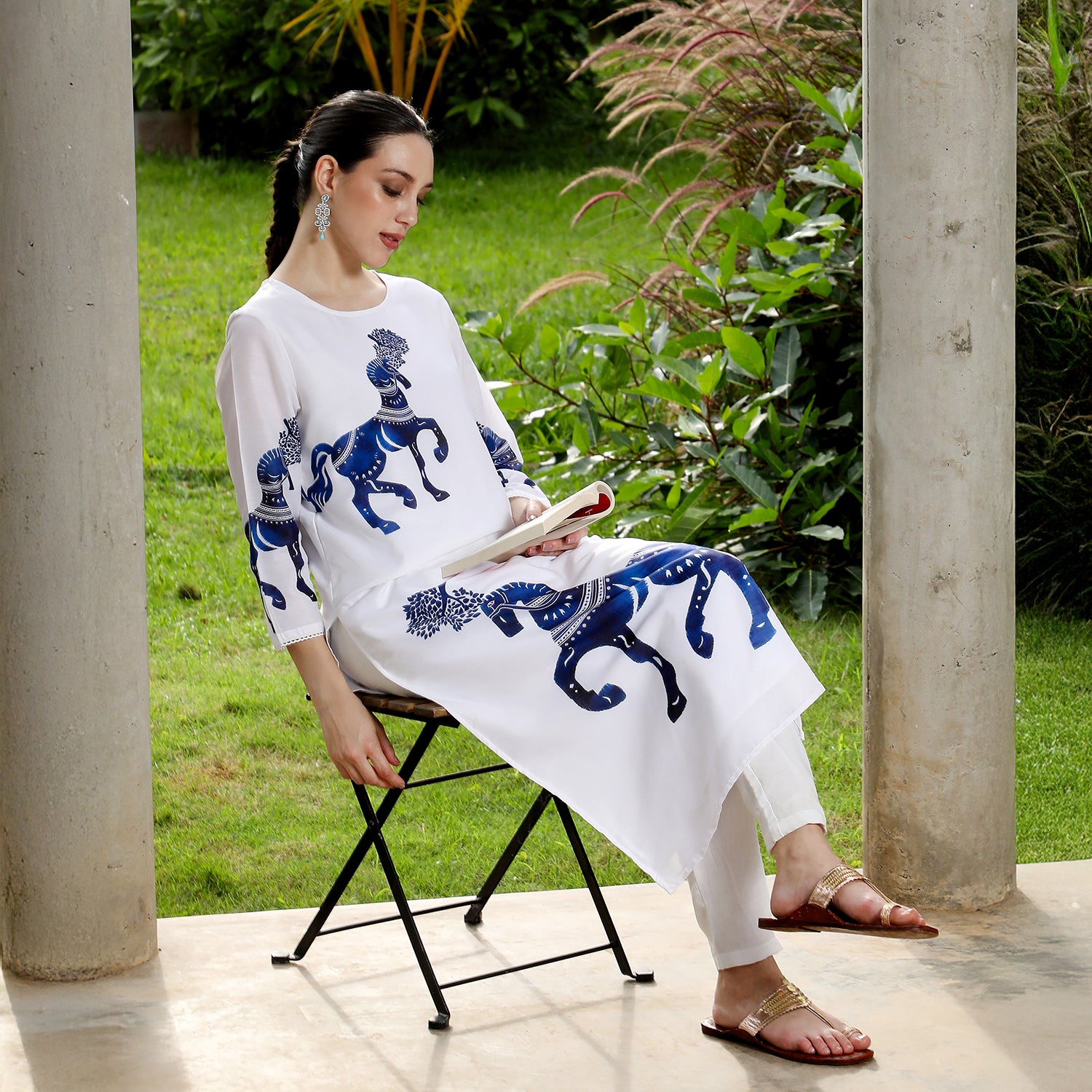 Chariot-Block Kurta Set