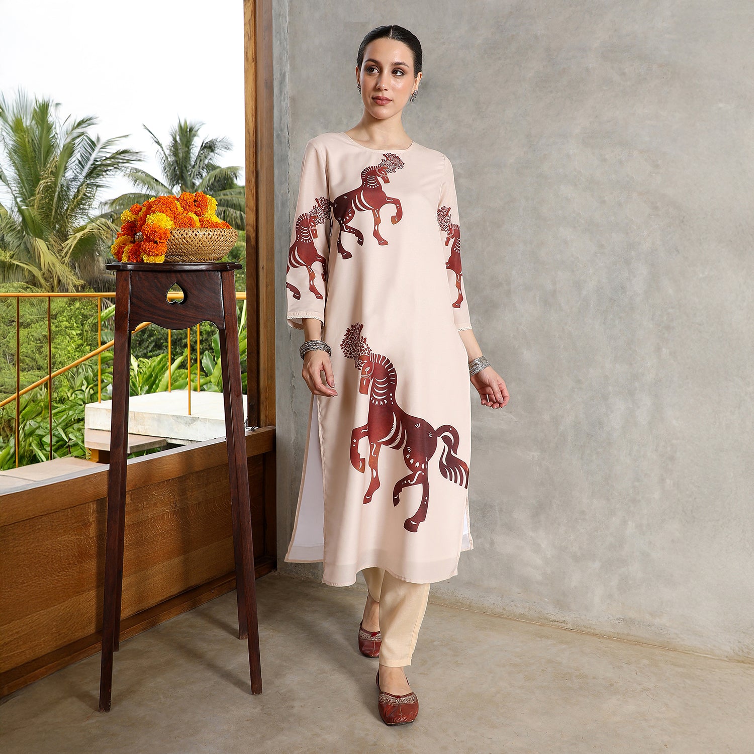 Chariot-Block Kurta Set