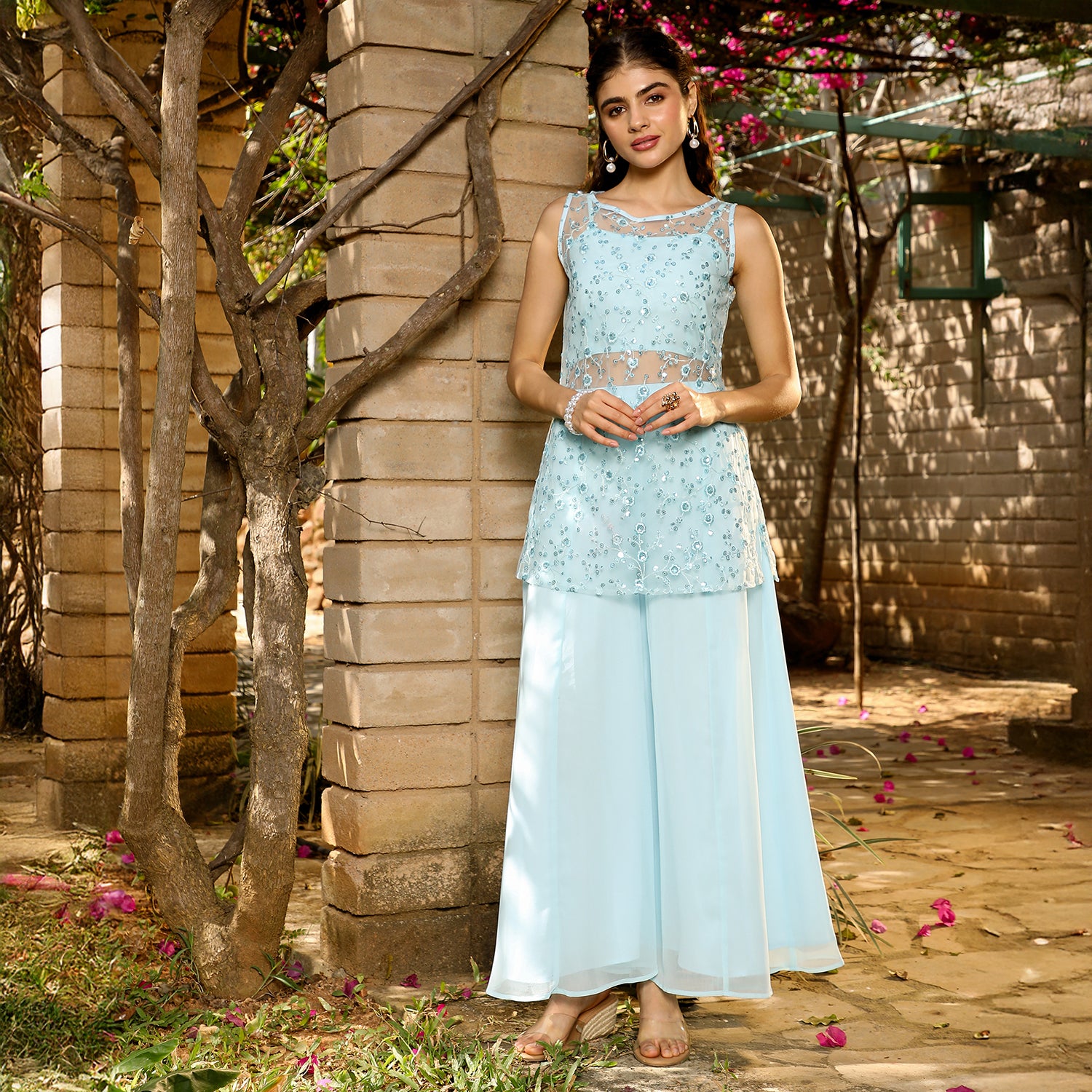 Sheer-Botanical Kurta Set