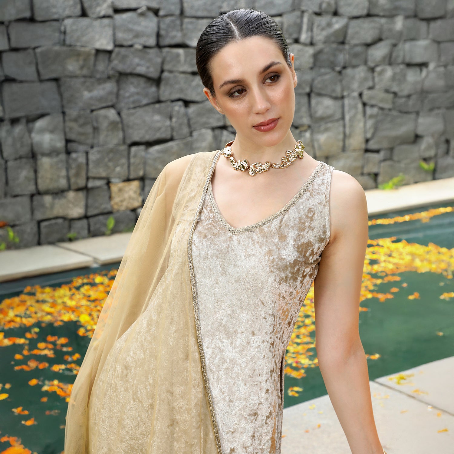 Velvet-Gleam Kurta Set