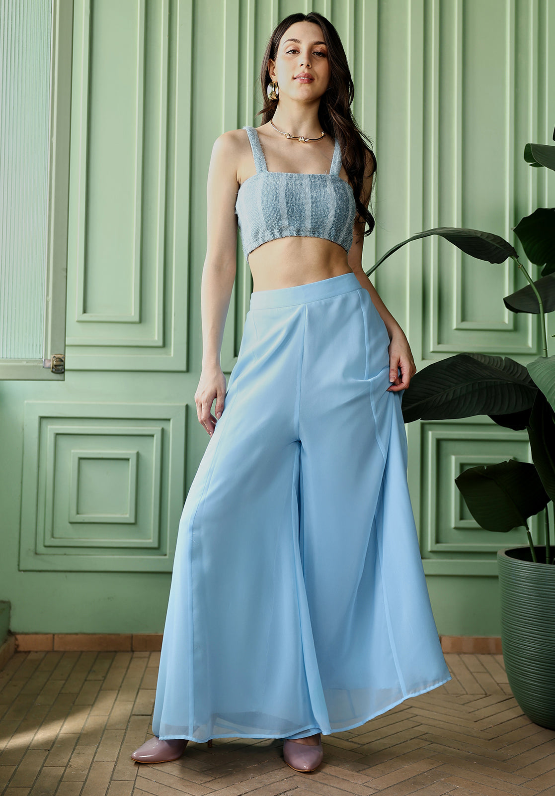 Fur-Flared Co-Ord Set