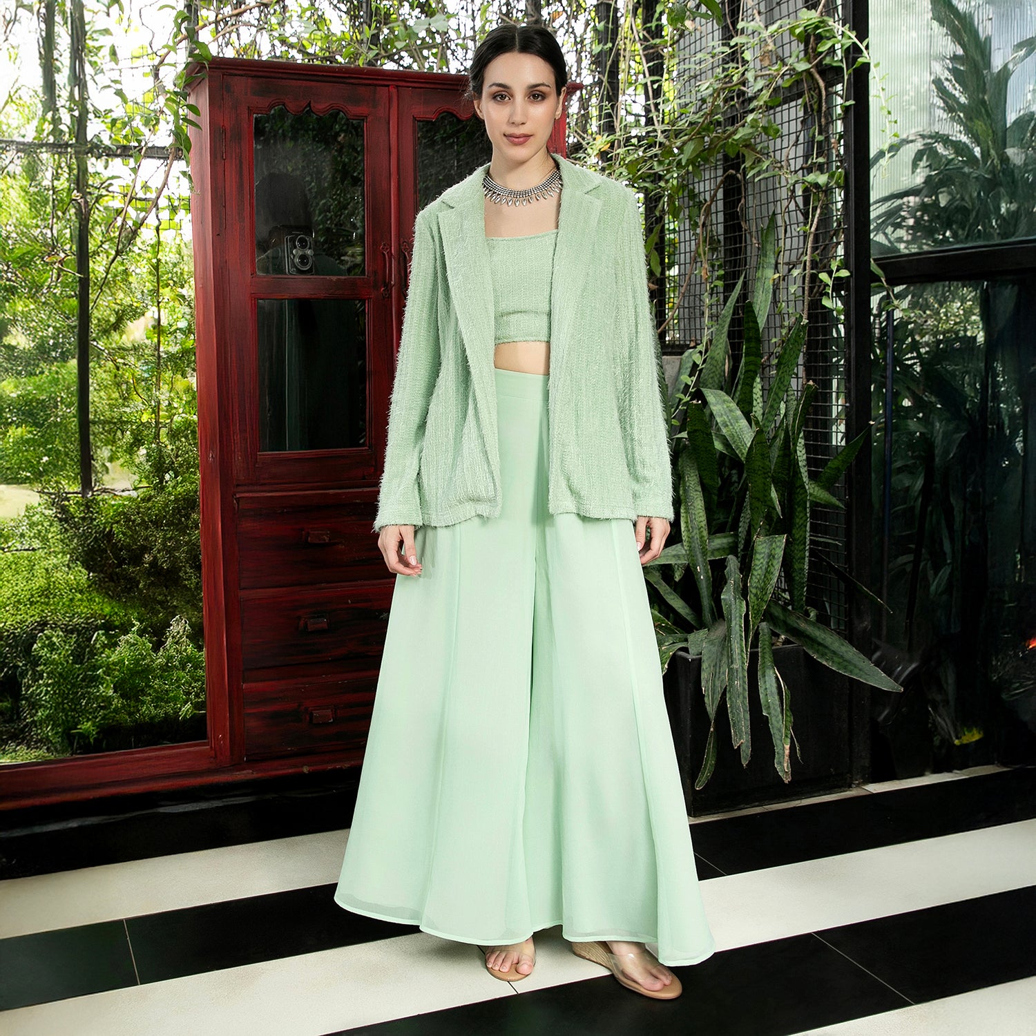 Fur-Flared Co-Ord Set