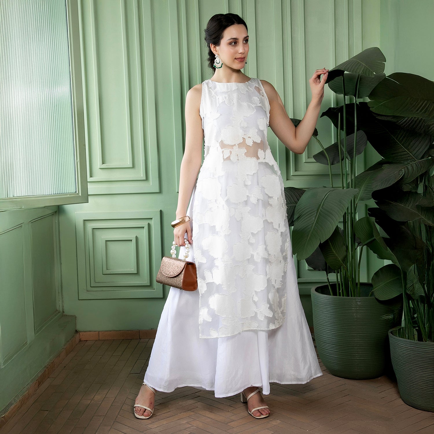 Flora-Patch Kurta Set