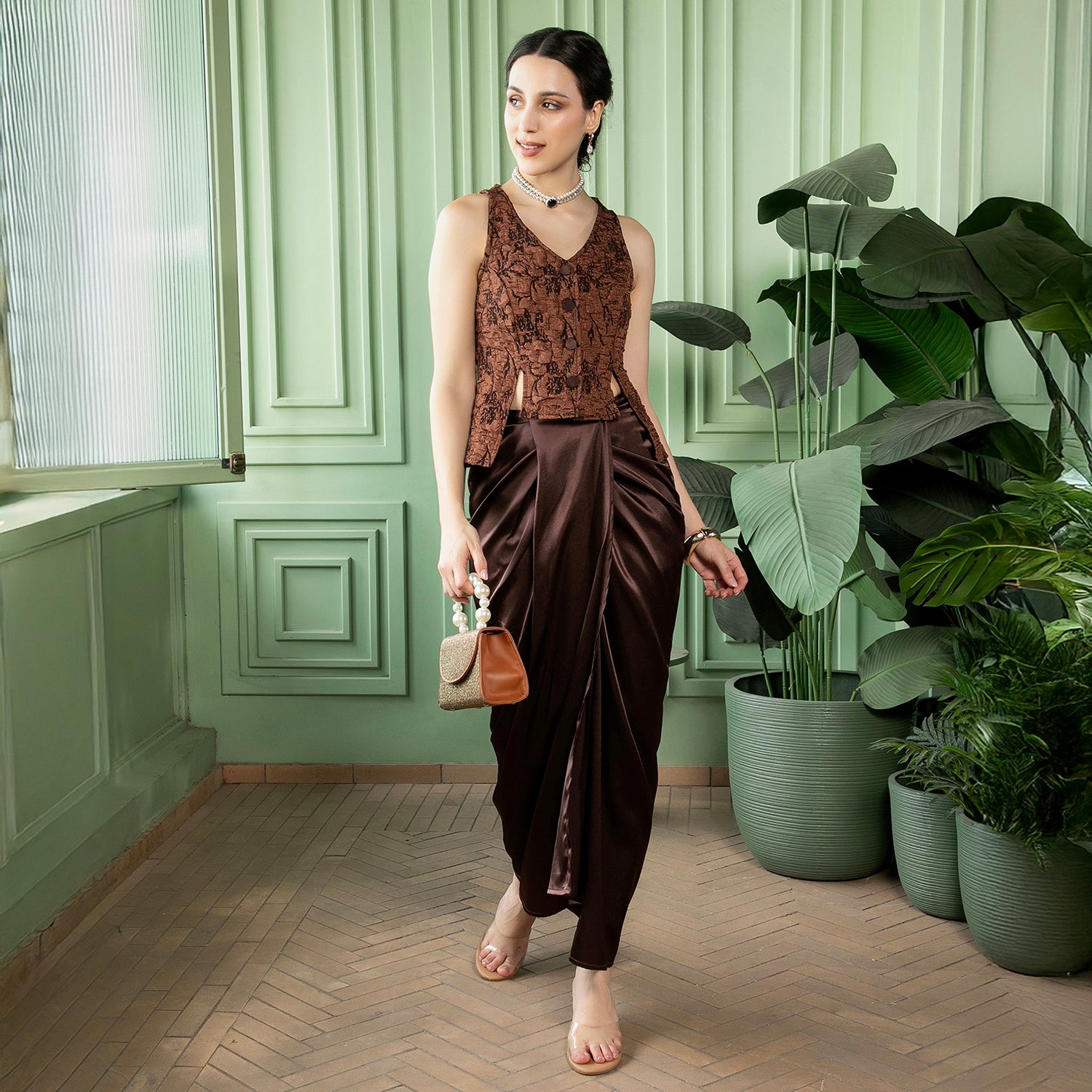 Crushed-Satin Co-Ord Set