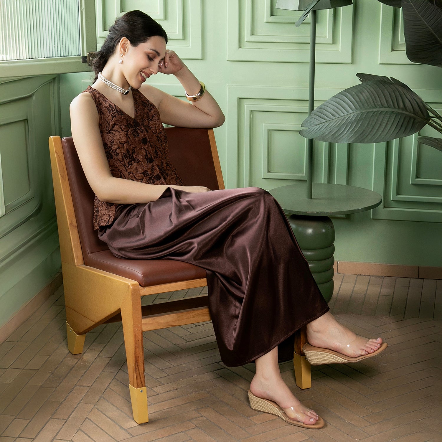 Crushed-Satin Co-Ord Set
