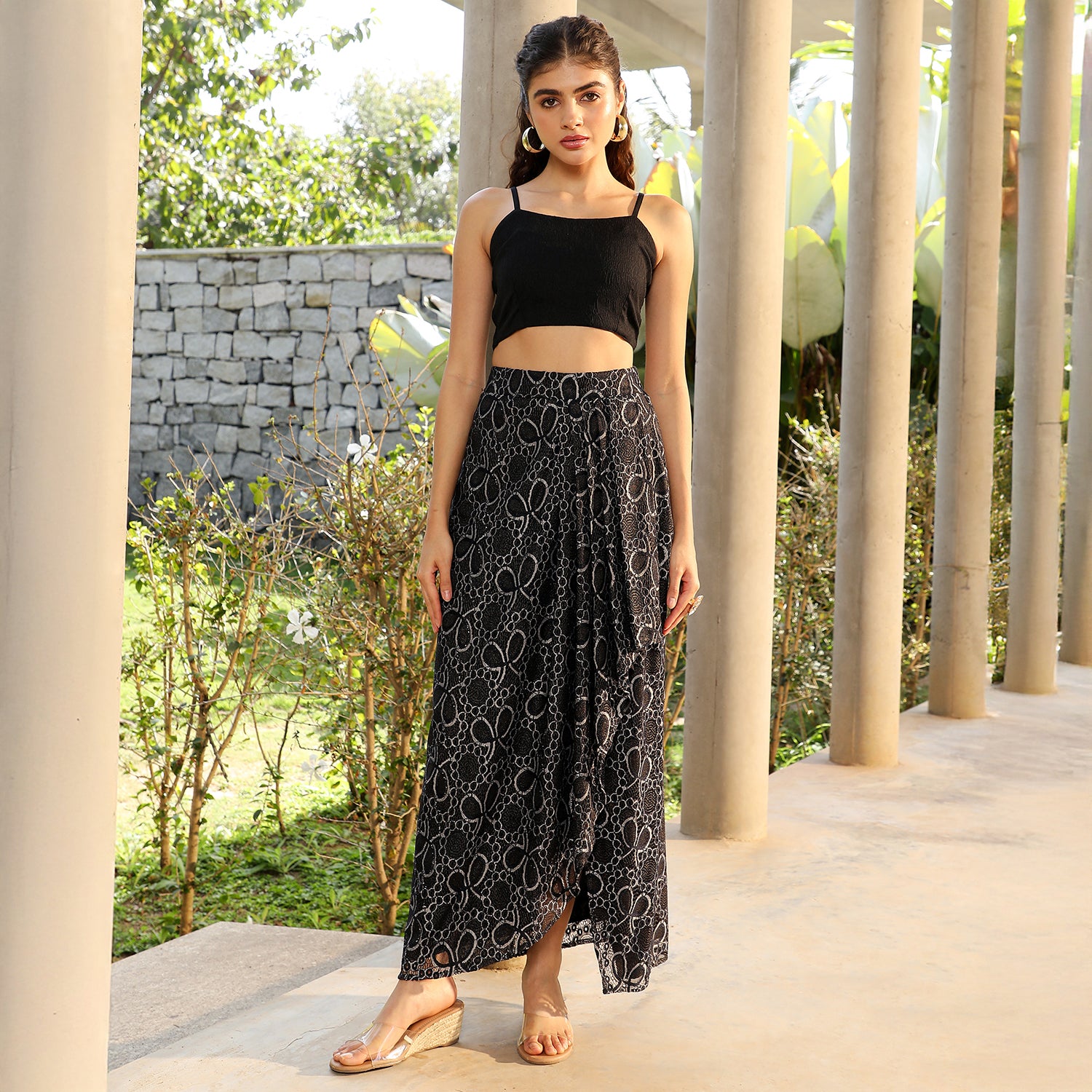 Floral Knit-Drape Co-Ord Set