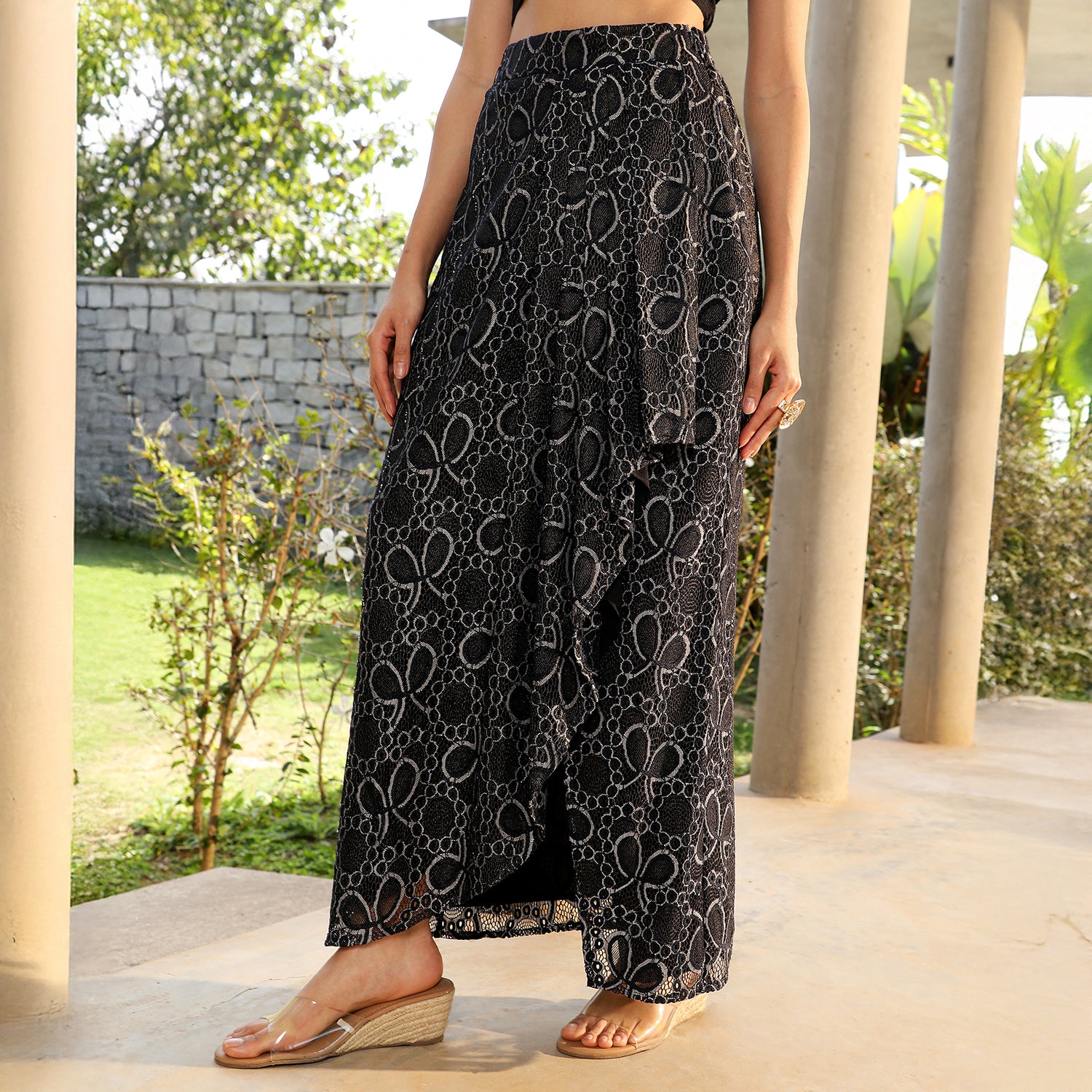 Floral Knit-Drape Co-Ord Set