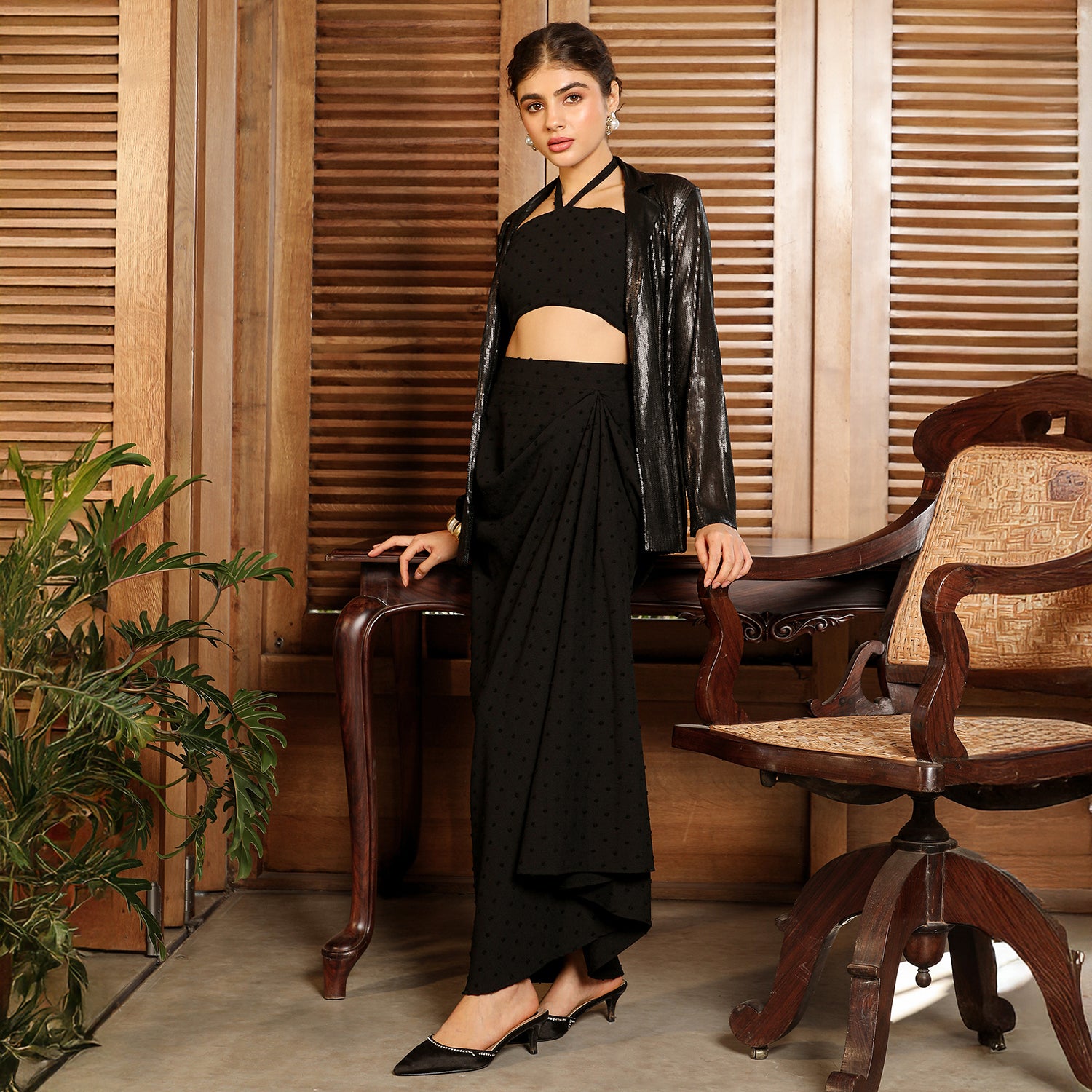 Embellished-Pom Co-Ord Set