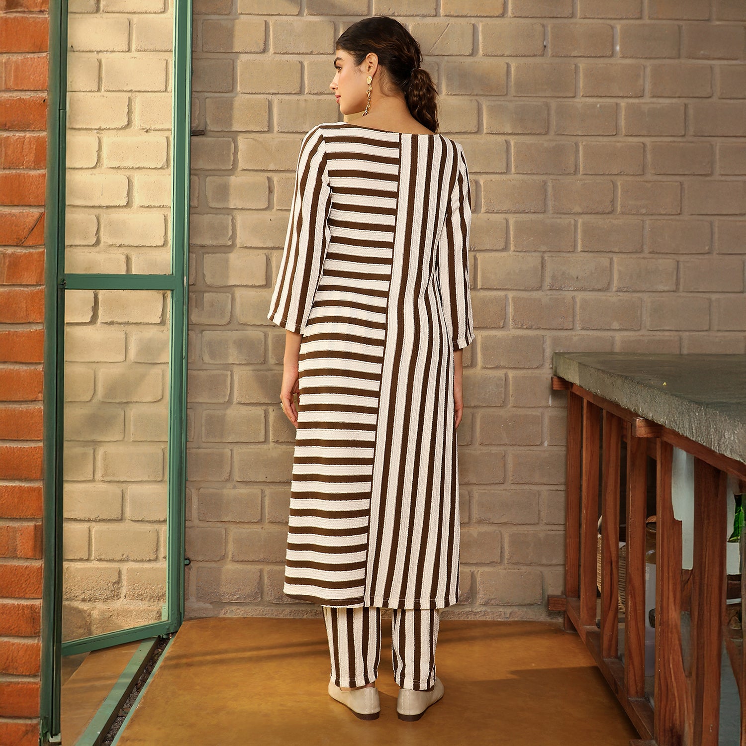 Duo Nautical-Striped Kurta Set
