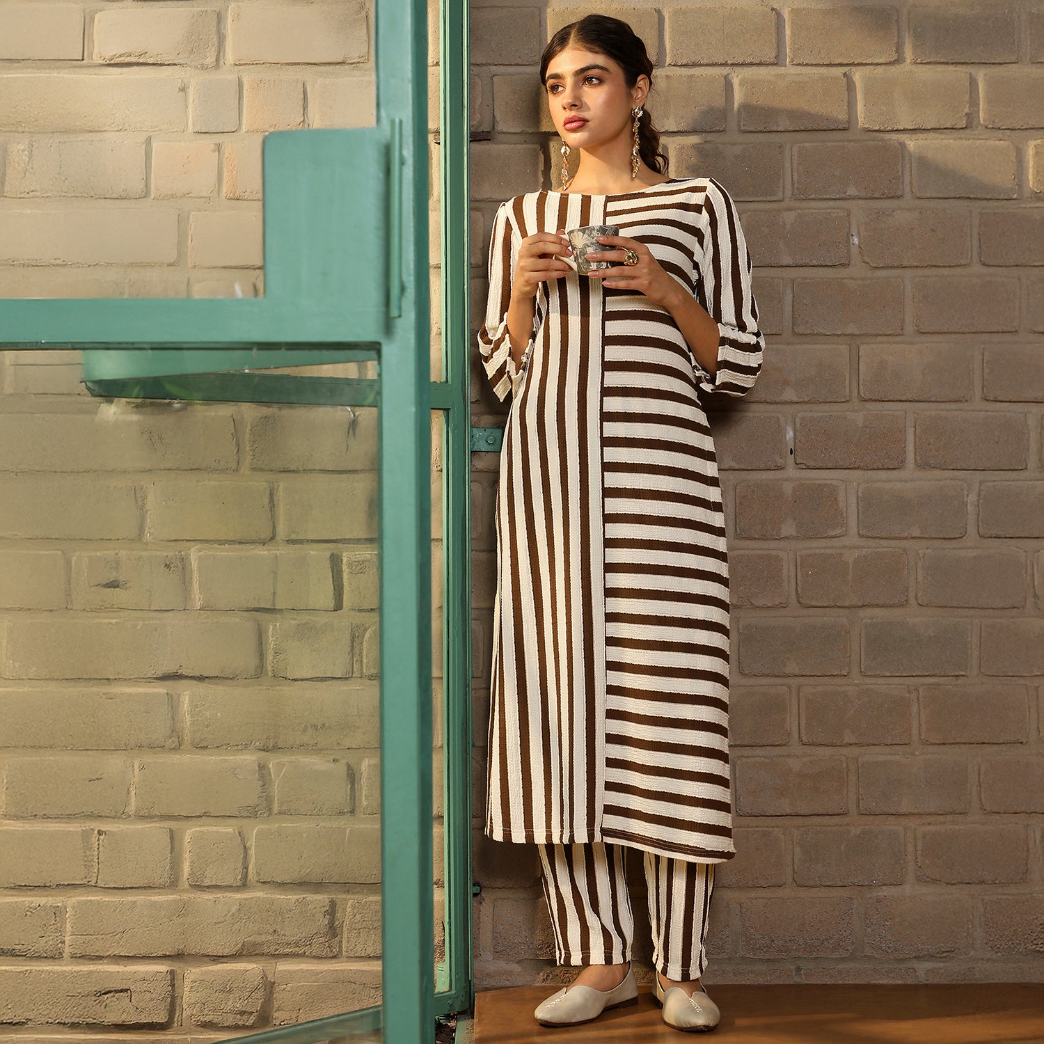 Duo Nautical-Striped Kurta Set