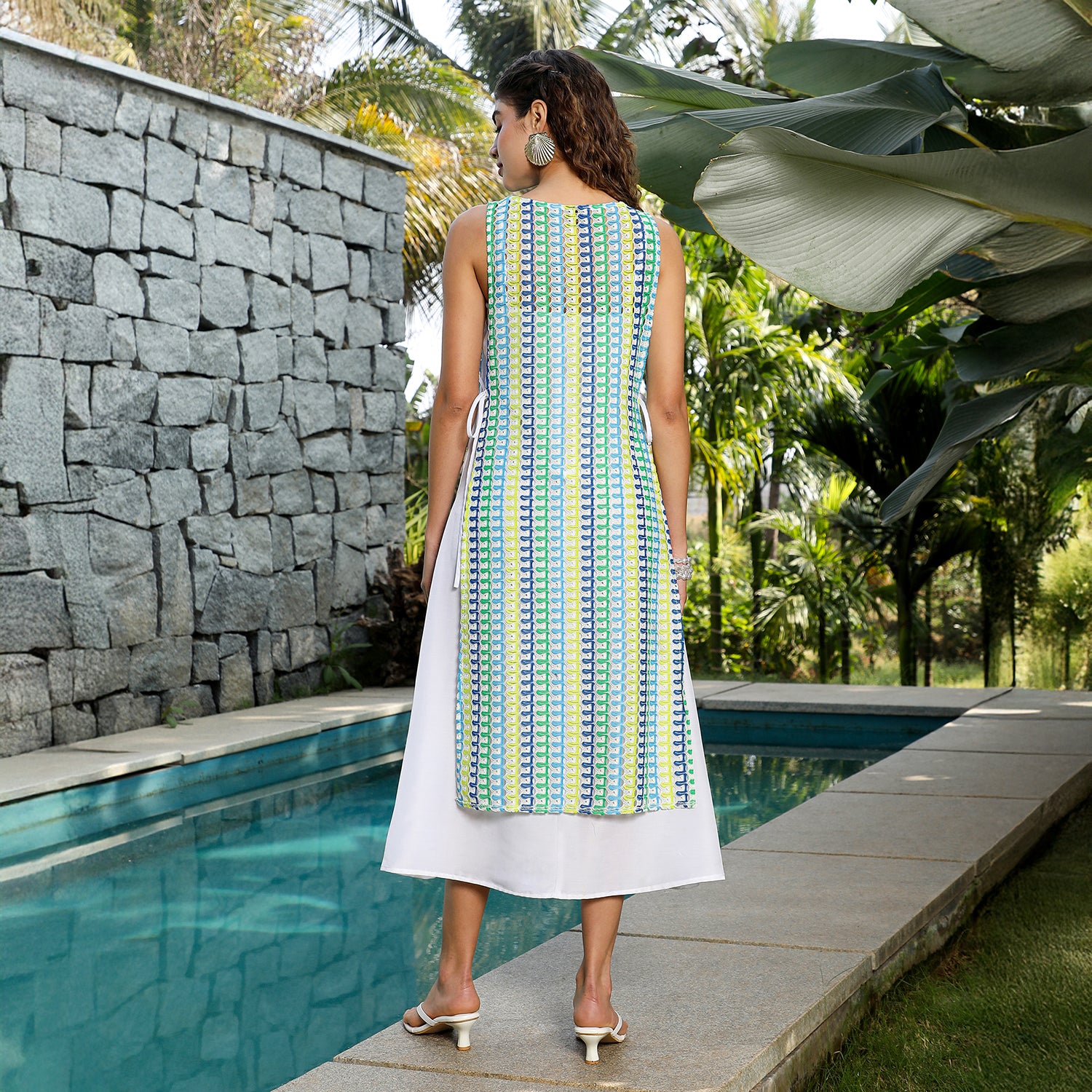 Striped Tie-Up Dress Co-Ord Set