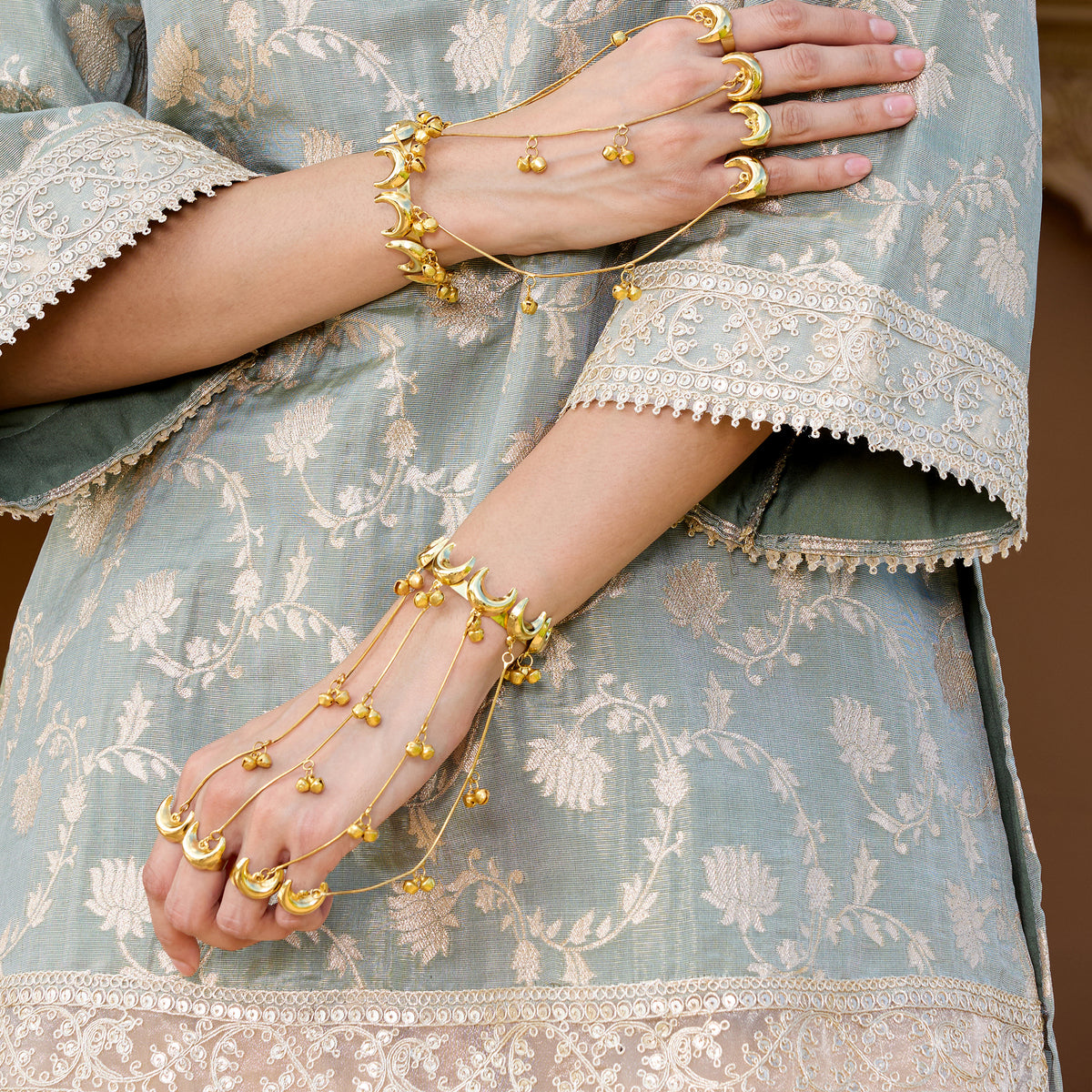 Brocade Kurta with satin trousers