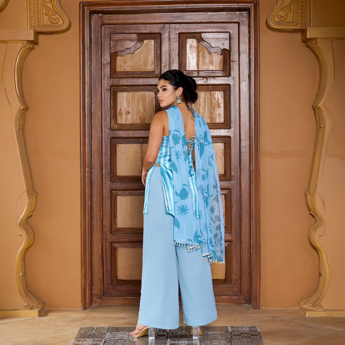 Printed Satin Chatpata kurti With straight fit trousers and Dupatta
