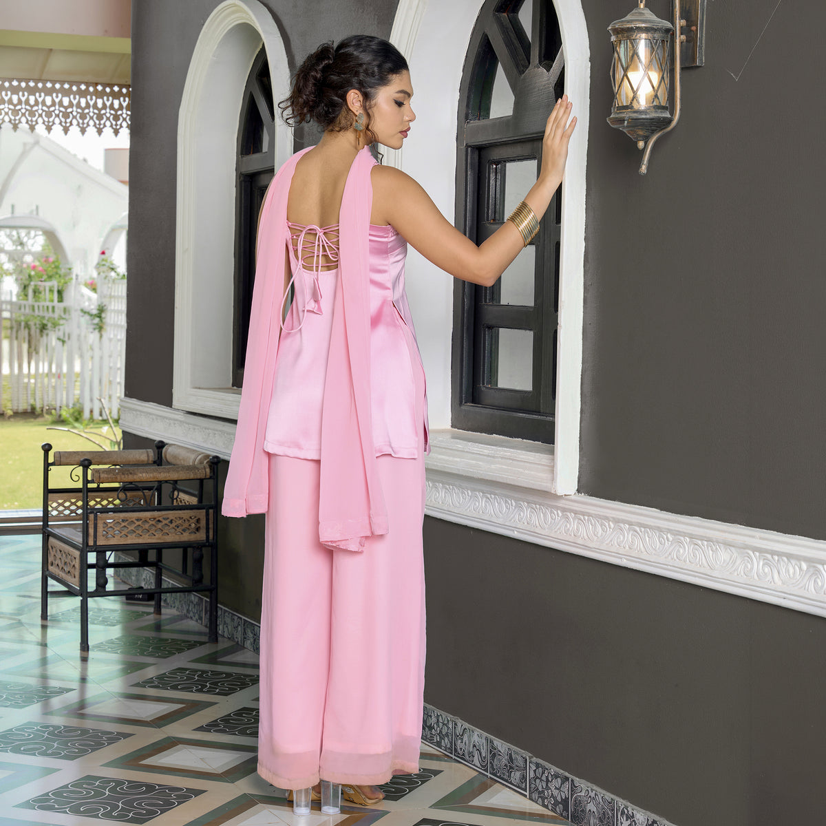 Satin Chatpata kurti With straight fit trousers and Dupatta