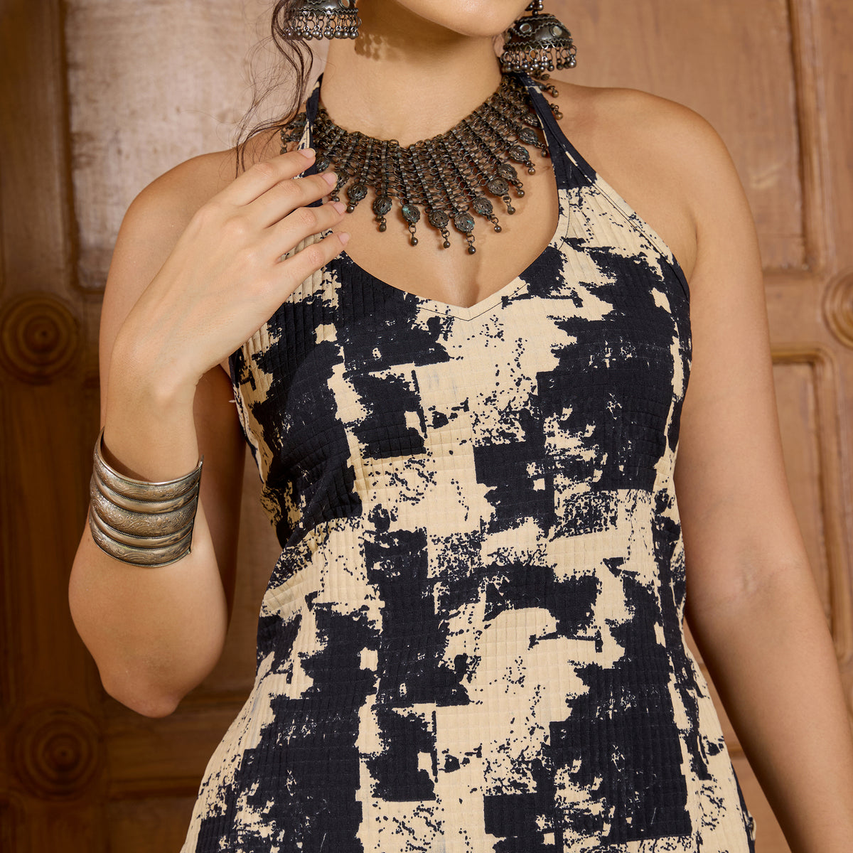 Halter Neck Chatpata Kurti Set with Farshi Pant
