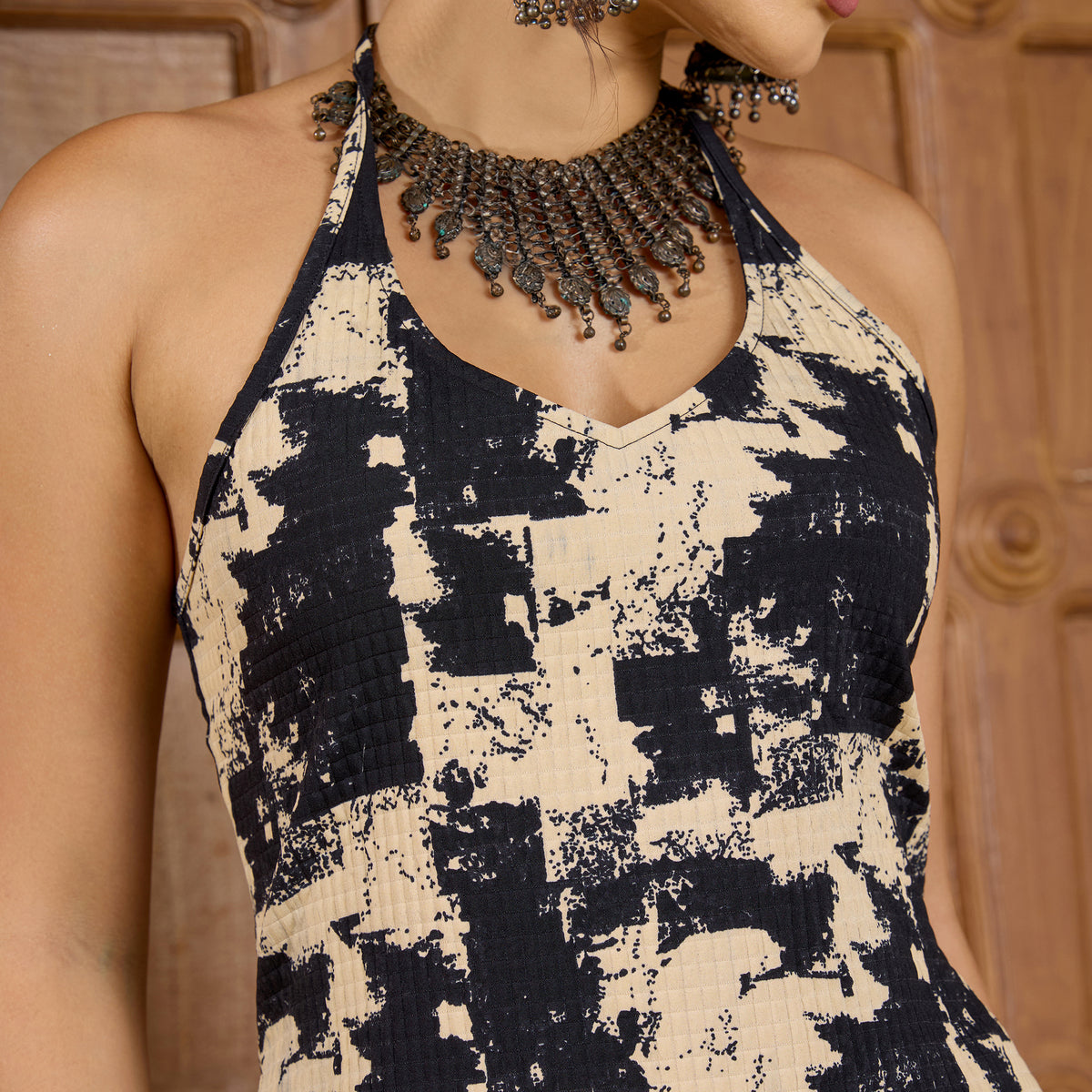 Halter Neck Chatpata Kurti Set with Farshi Pant