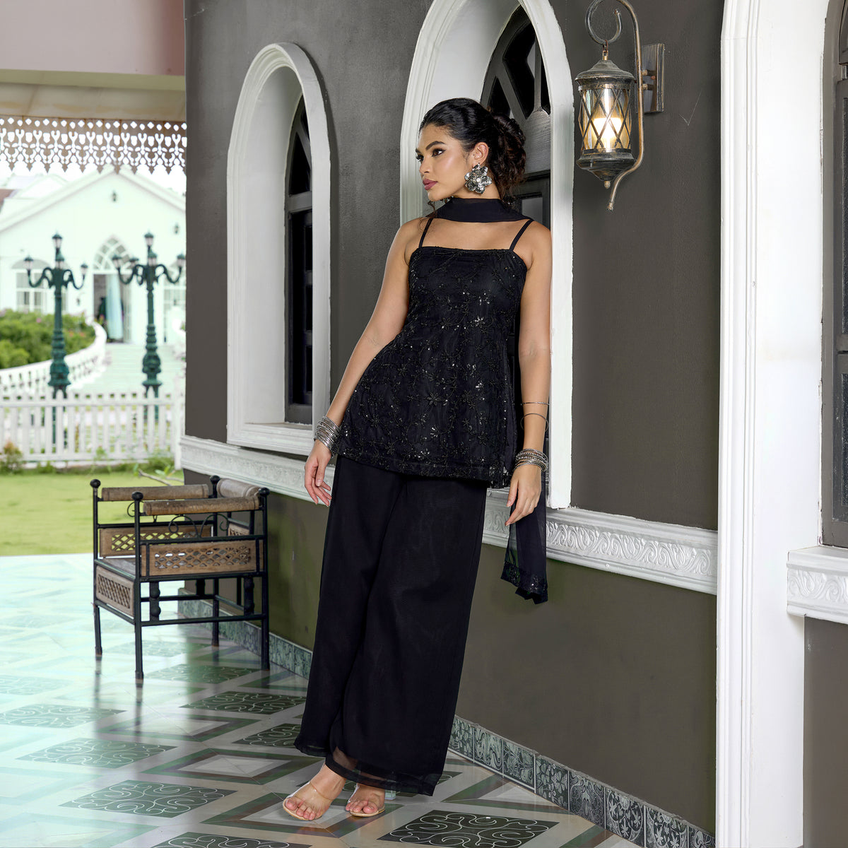 Sequin Chatpata kurti With straight fit trousers and Dupatta