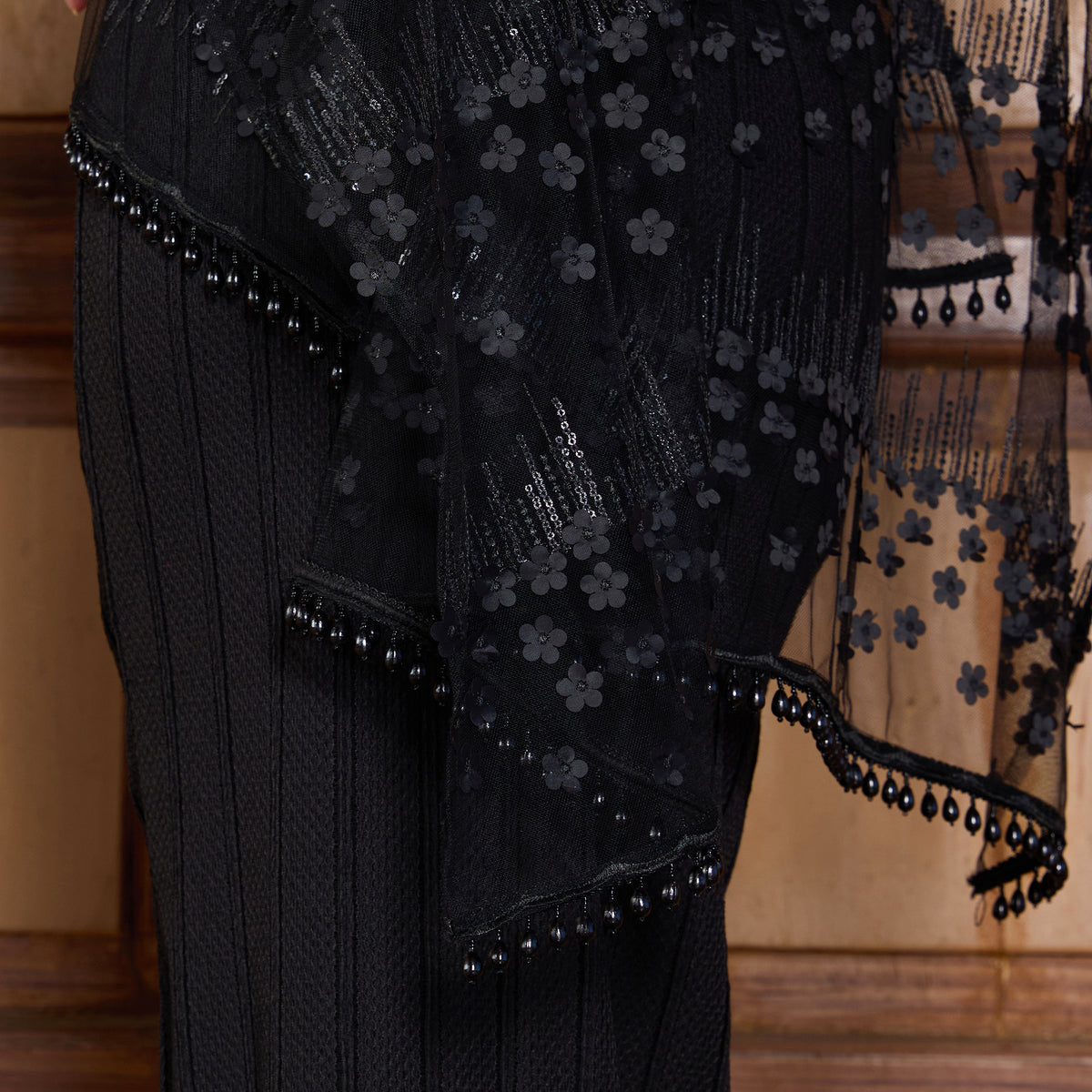 Floral Embroidered coord set With Skirt