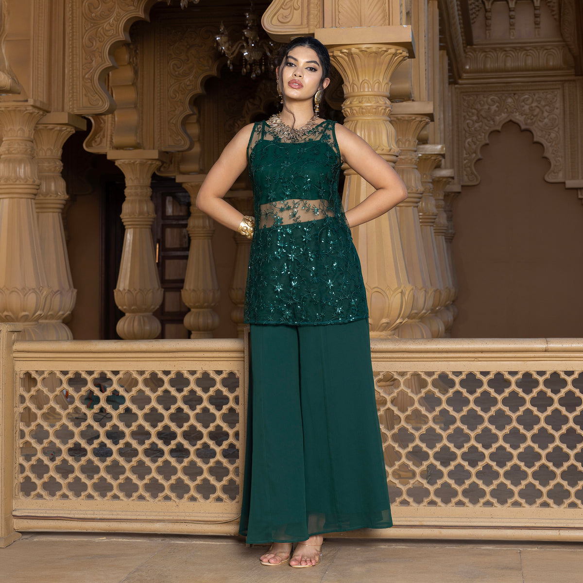Sequin Embroidered kurta set