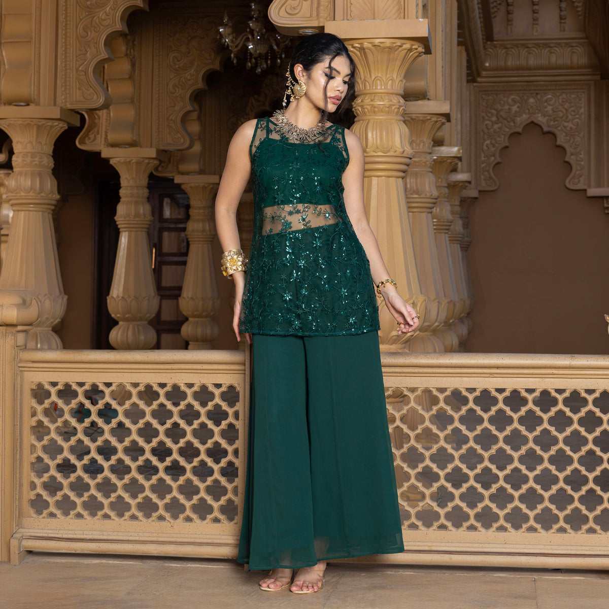 Sequin Embroidered kurta set