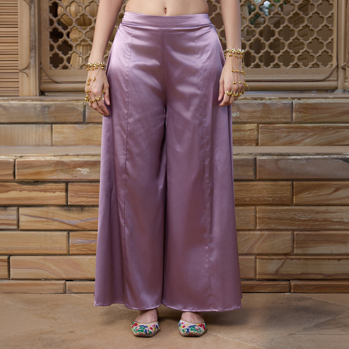 Brocade kurti with palazzos and dupatta