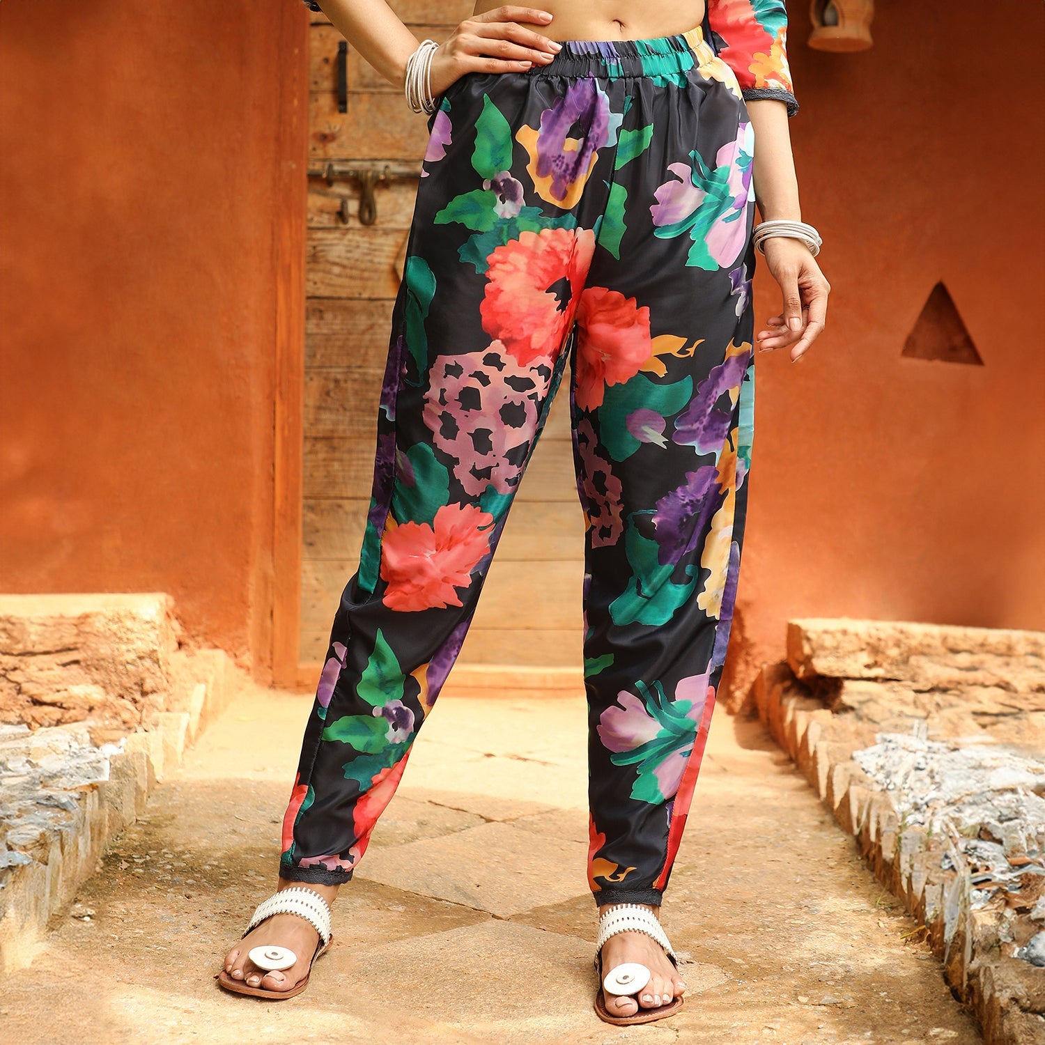 Botanical Cluster Kurti With Trousers