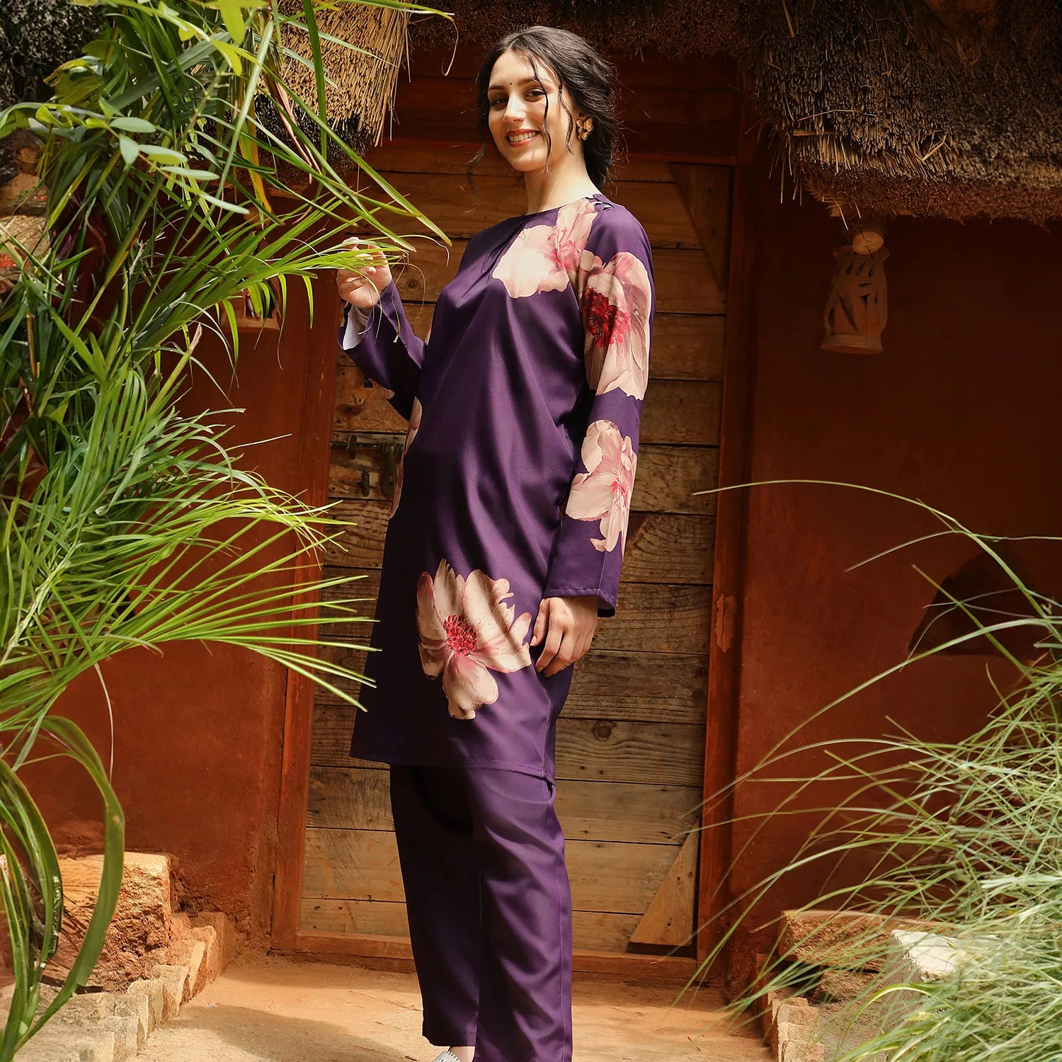 Poppy Flora Kurti With Trousers