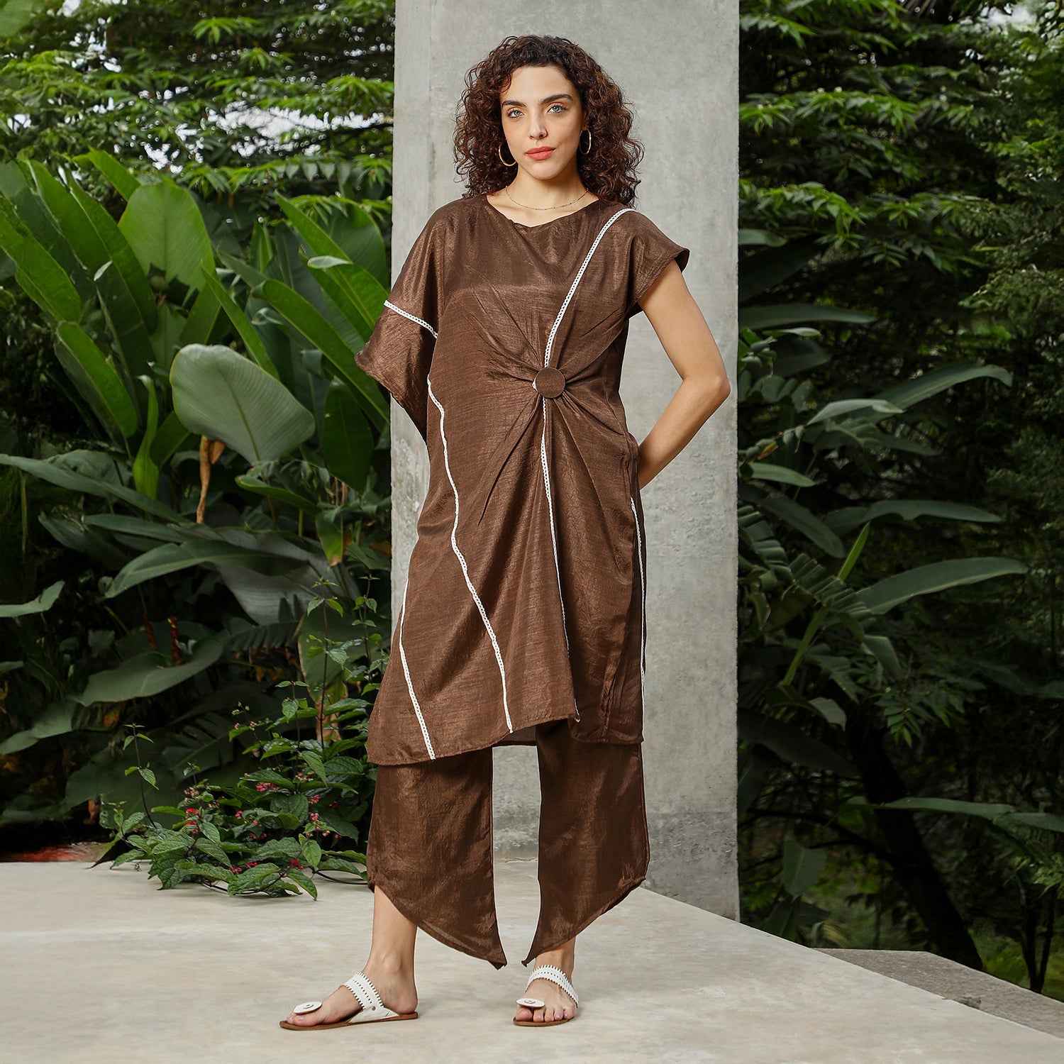 Asymmetrical Cinch Kurta Set