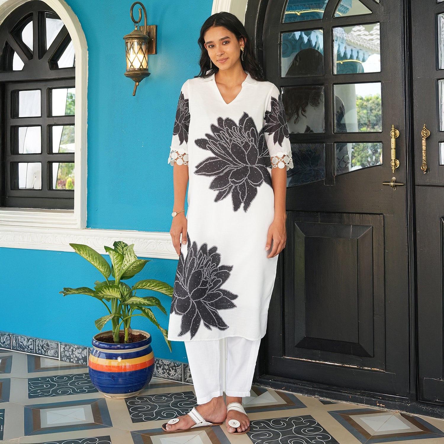 Dahlia Imprint Kurta Set