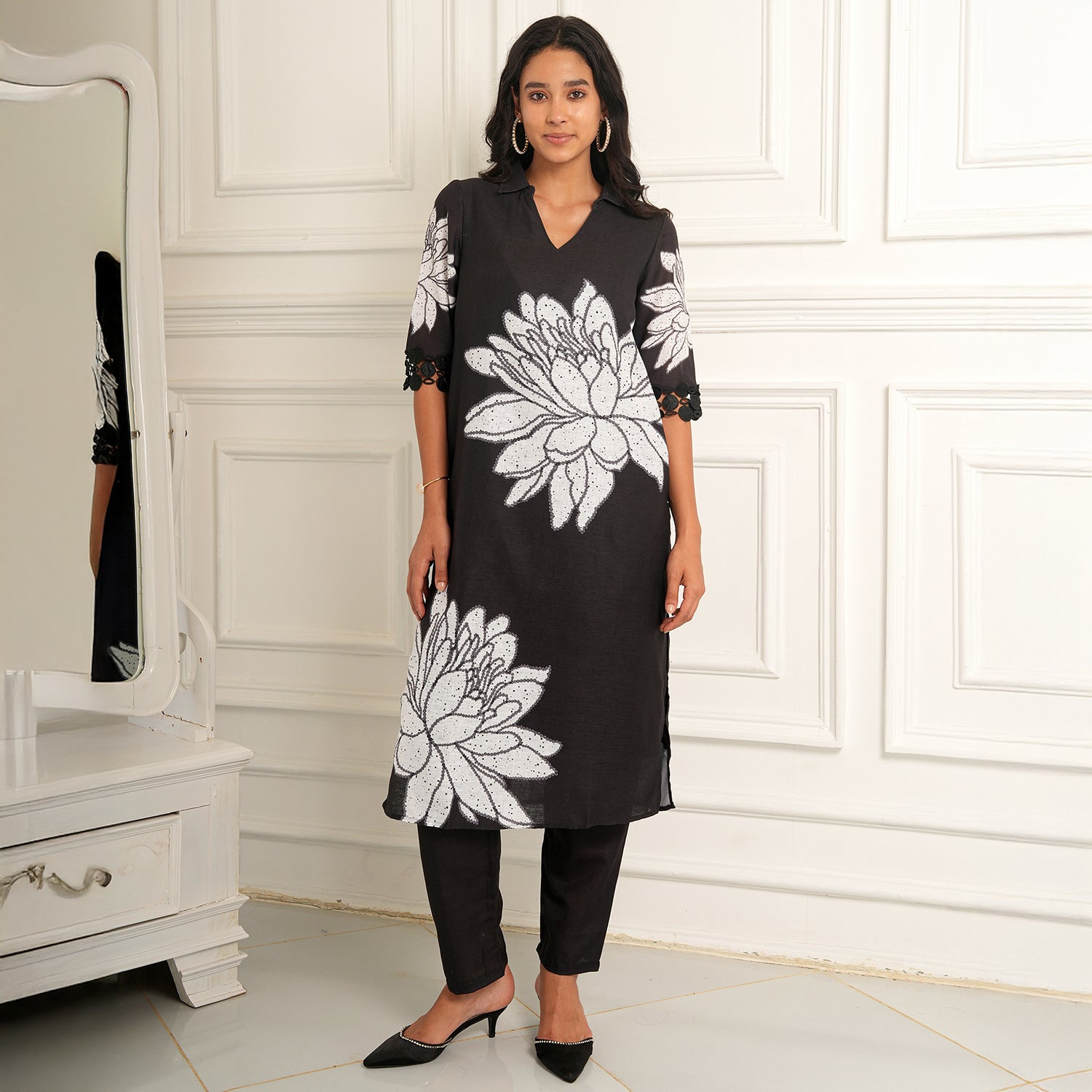 Dahlia Imprint Kurta Set