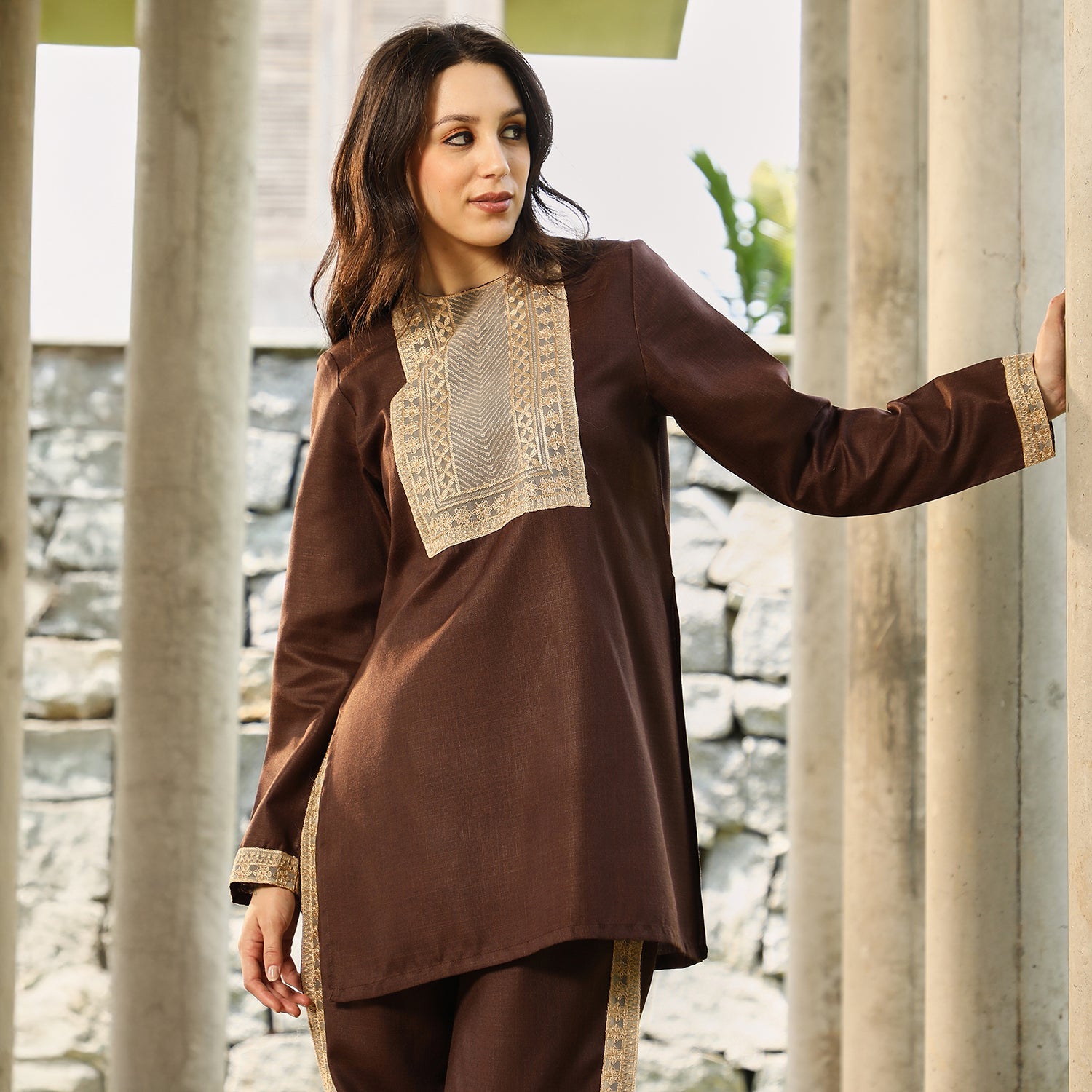 Schiffli-Block Kurta Set