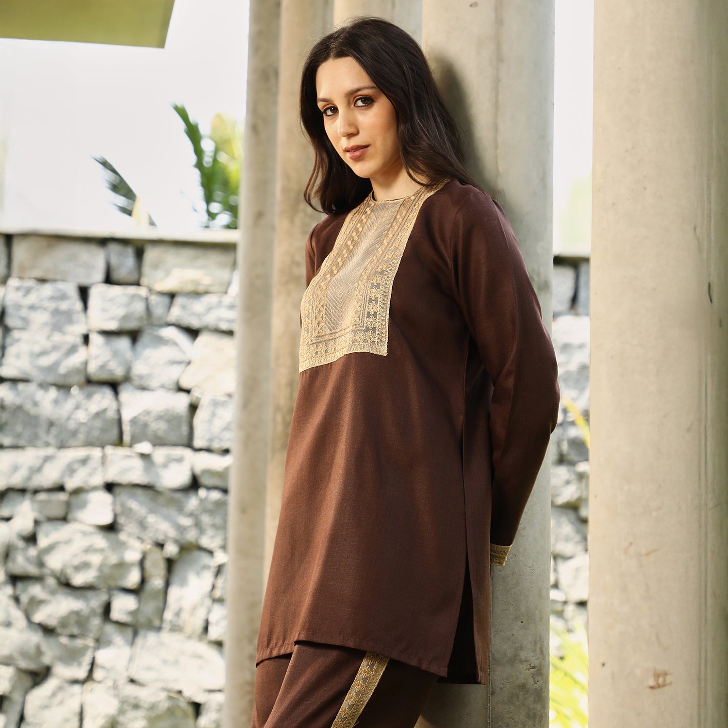 Schiffli-Block Kurta Set