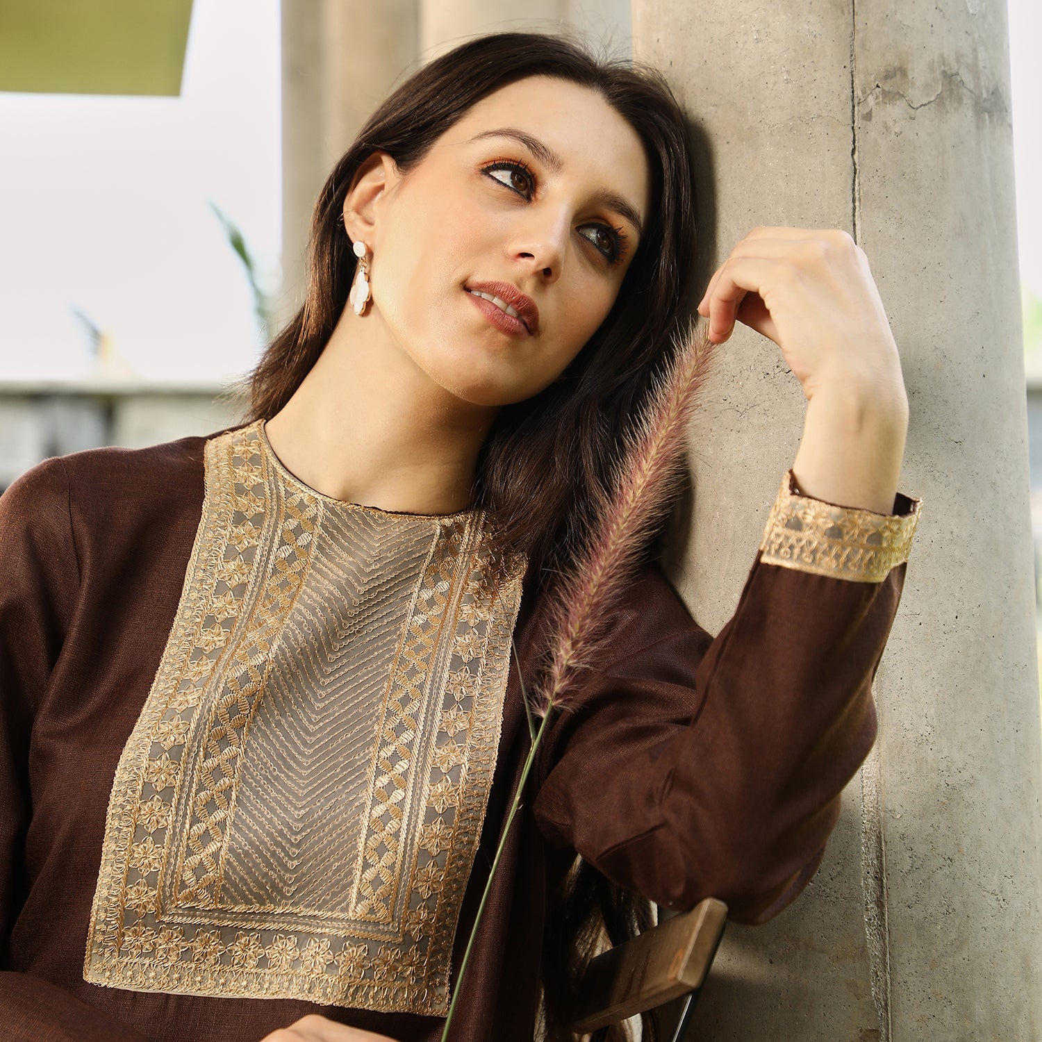 Schiffli-Block Kurta Set