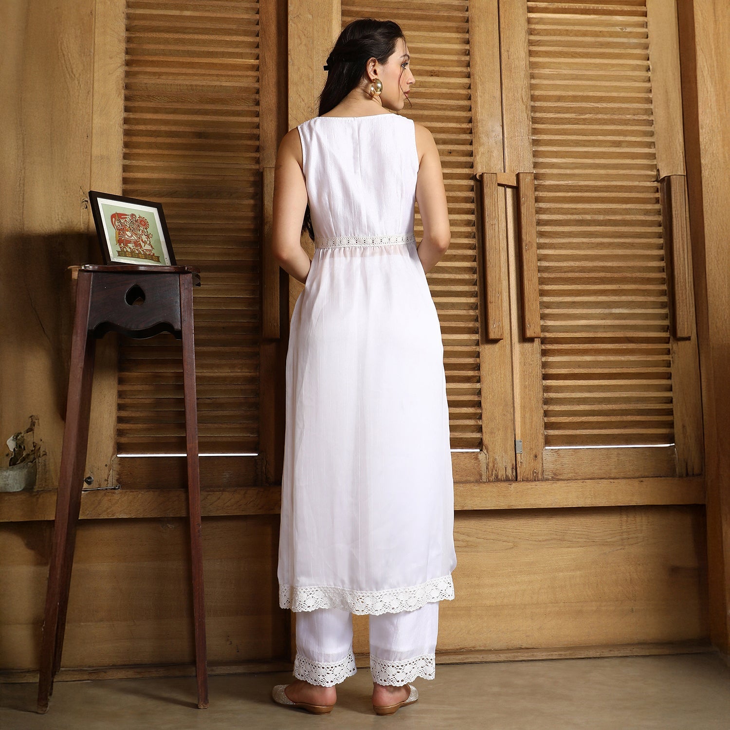 Threadwork Side-Slit Kurta Set