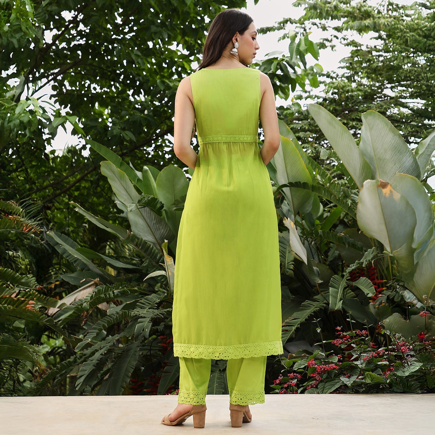 Threadwork Side-Slit Kurta Set