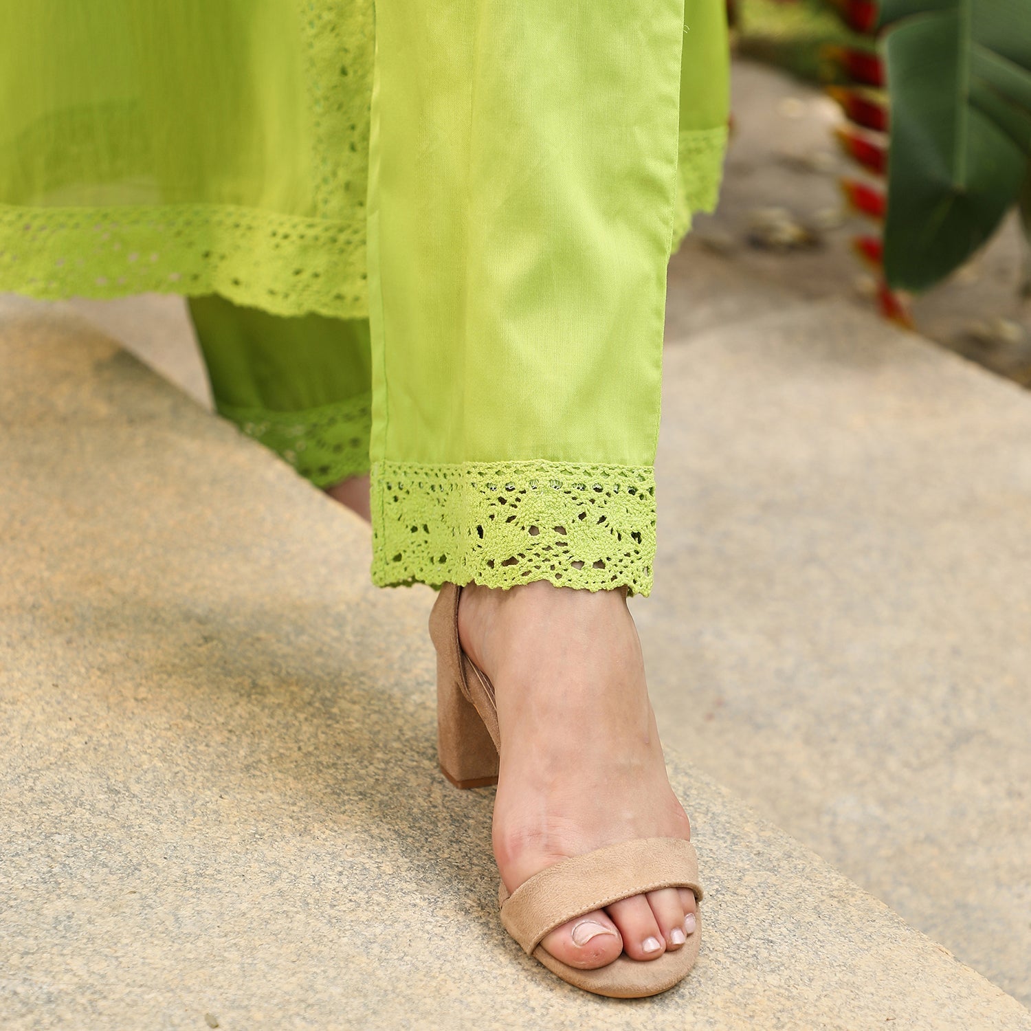 Threadwork Side-Slit Kurta Set